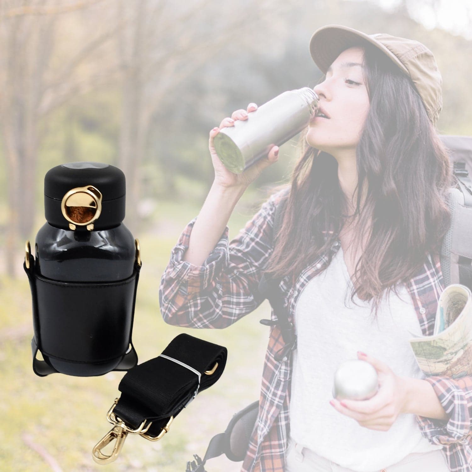 Thermos Steel Bottle, Push Button | Fashion Cup Temperature Display Bottle (420 ML) thumbnail 4