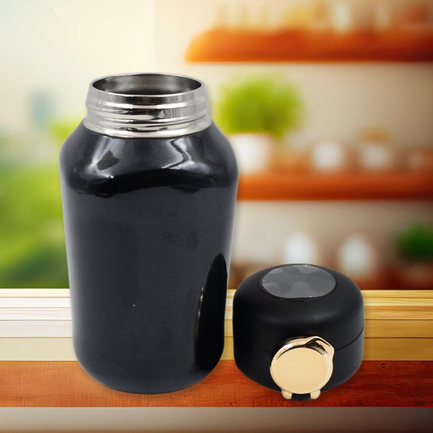 Thermos Steel Bottle, Push Button | Fashion Cup Temperature Display Bottle (420 ML) thumbnail 5