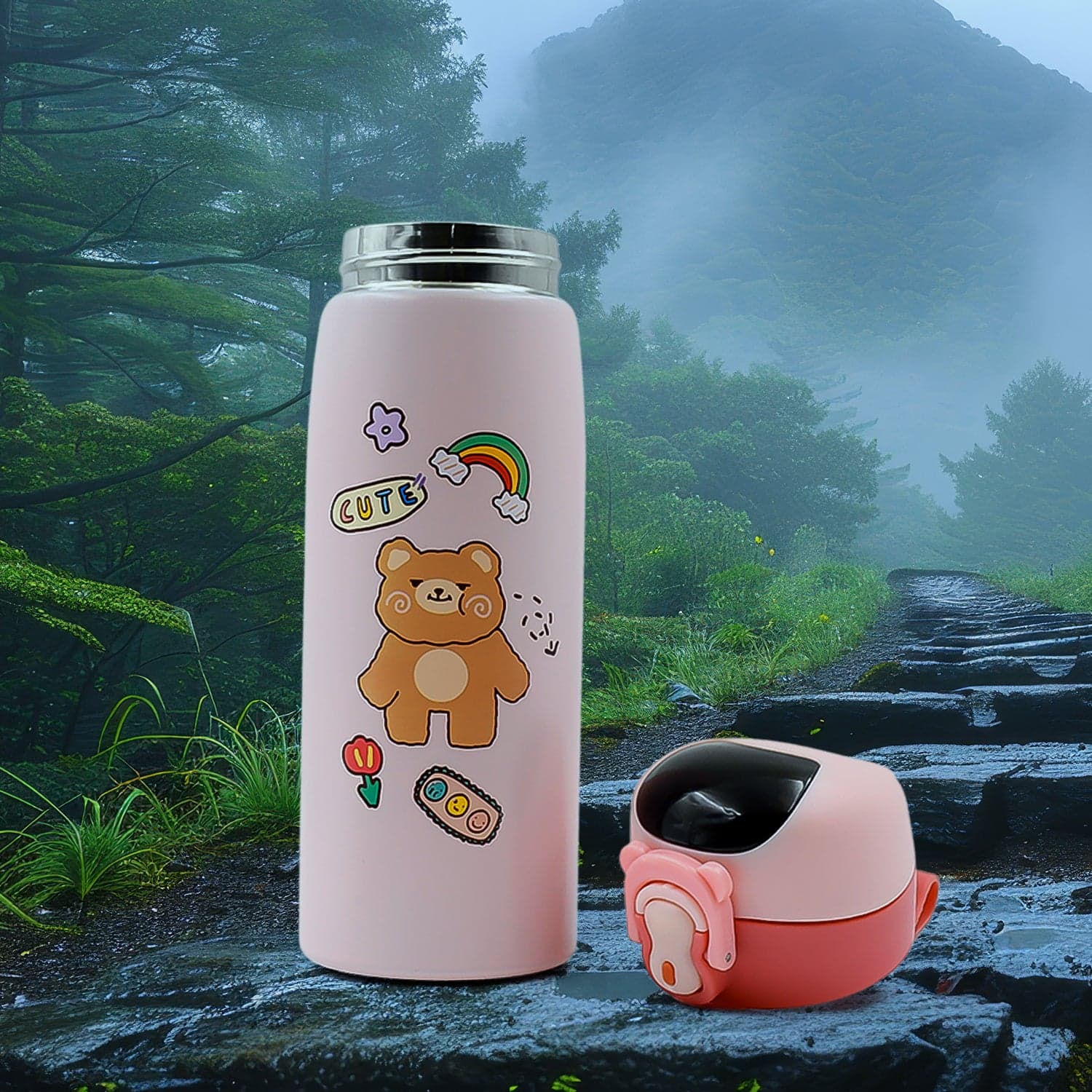 Smart Vacuum Insulated Water Bottle with LED Temperature Display (450 ML Approx / Mix Color & Design) thumbnail 4