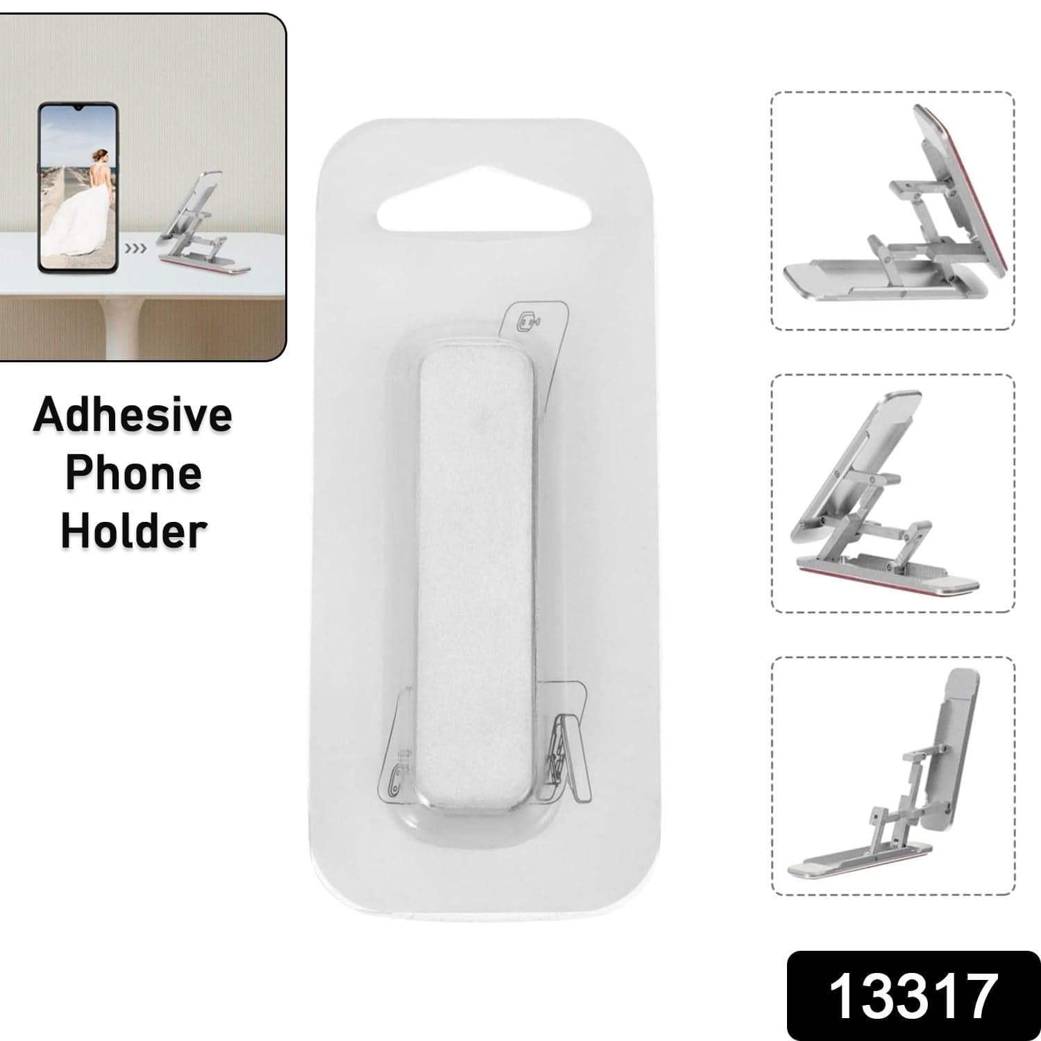 Adhesive Folding Bracket Phone Stand (1 Pc) thumbnail 2