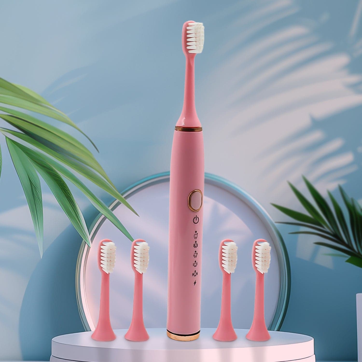 Adult Waterproof Electric Toothbrush with Extra 4 Toothbrush Head (1 Pc / USB Charging Operated / Mix Colour) thumbnail 1