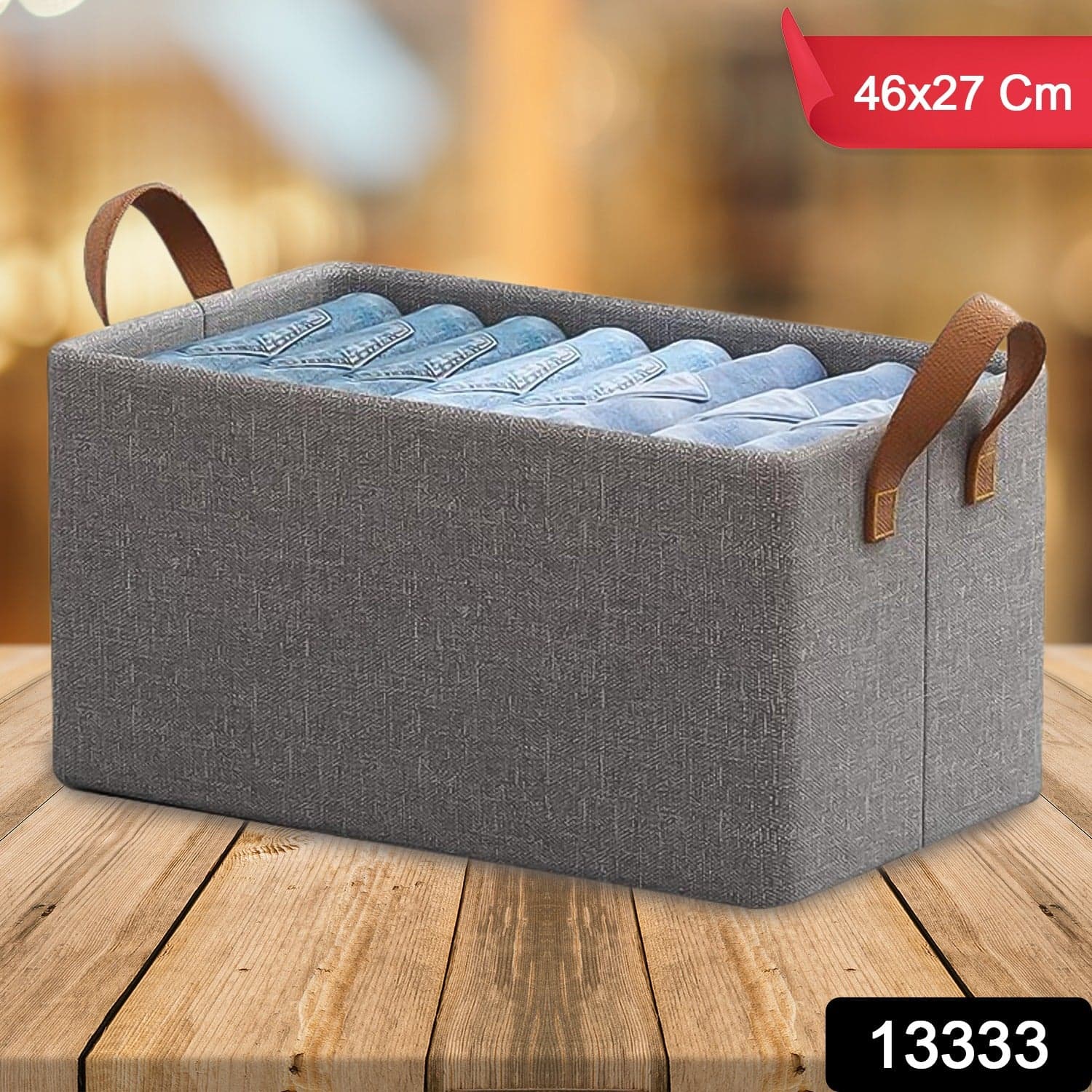 Cloth Storage Baskets, Closet Storage Bins, Canvas Fabric Storage Basket For Shelves, Basket Organizers For Shelf, Storage Bins For Clothes (48—27 Cm) thumbnail 2