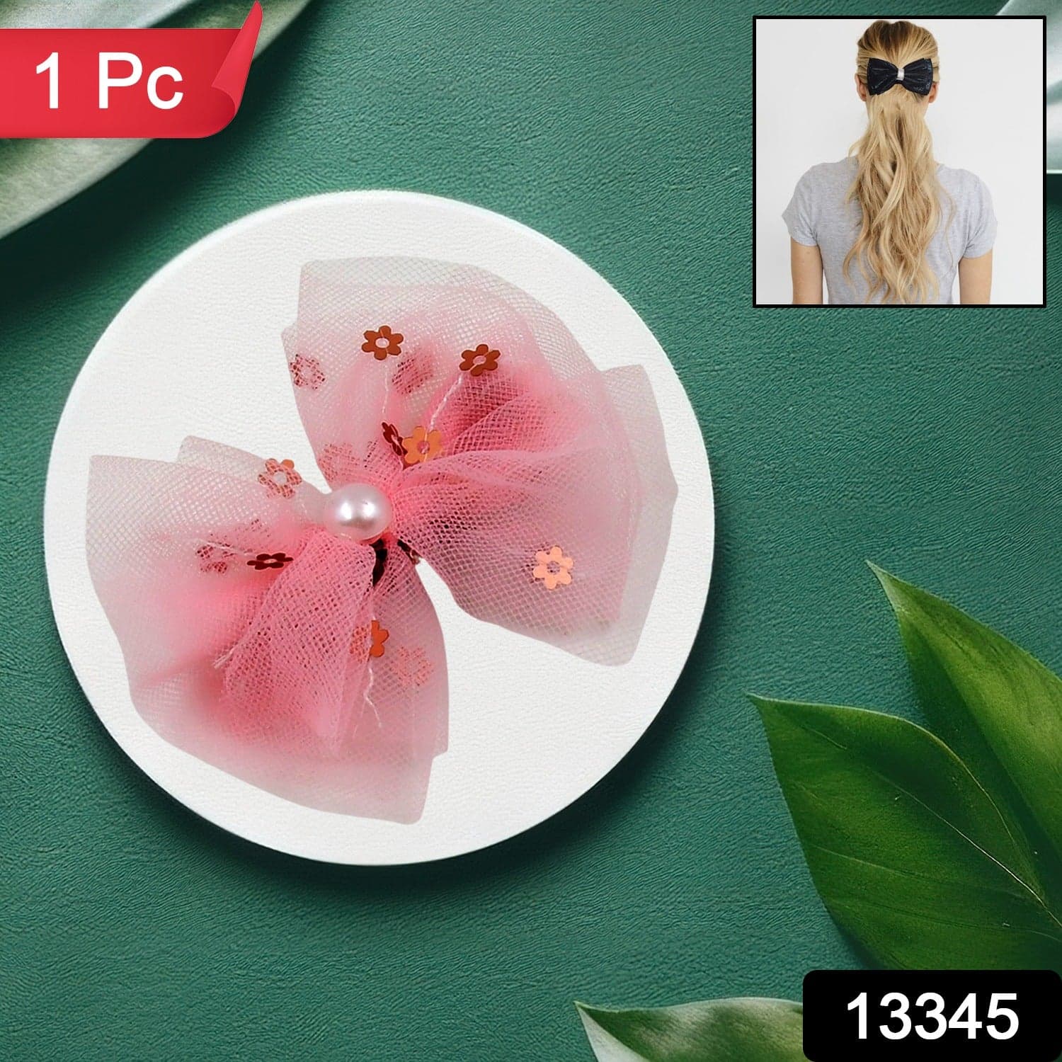 Hair Bow Knot Clip Suitable For Girls (1 Pc), Hair accessories thumbnail 2