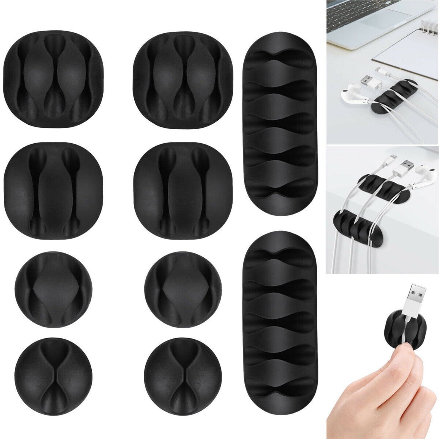 Multi-Purpose Cable Clips and Wire Organizer for Desk and Table thumbnail 3