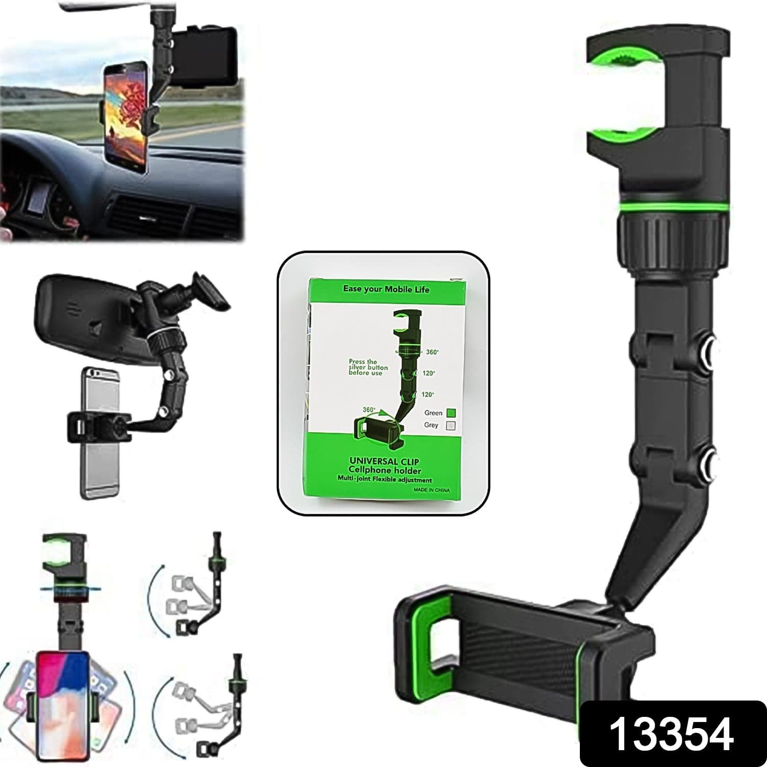 Multifunctional Car Rear View 360° Rotatable Mobile Holder thumbnail 3