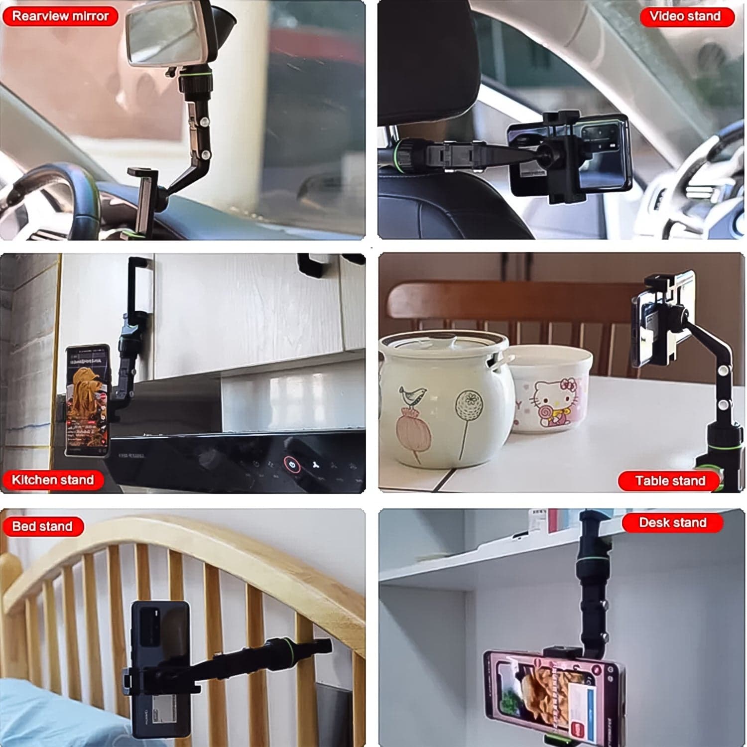 Multifunctional Car Rear View 360° Rotatable Mobile Holder thumbnail 4