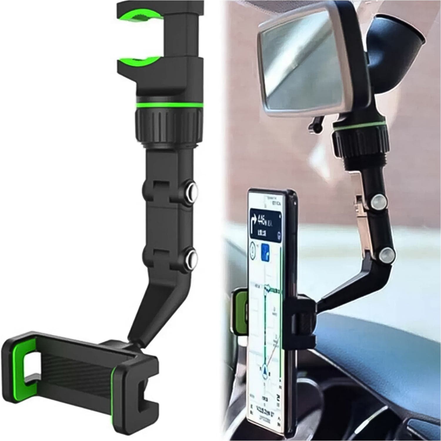 Multifunctional Car Rear View 360° Rotatable Mobile Holder thumbnail 6