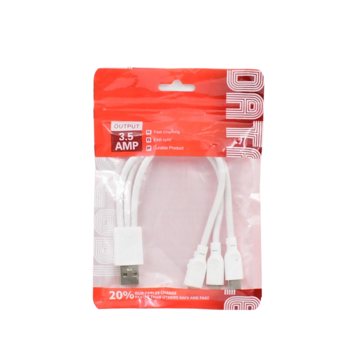 3 In 1 Charging Cable Fast Charging Cord USB Cable 3.5 Amp (1 Pc) thumbnail 5