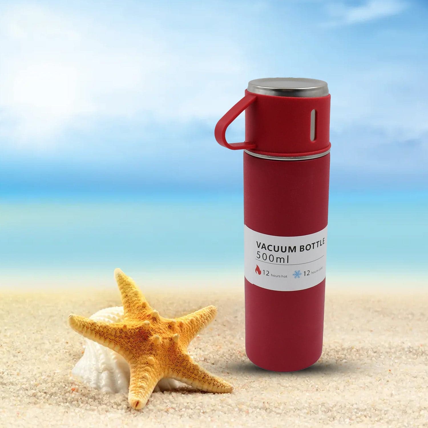 Stainless Steel Vacuum Insulated Water Bottle With Coffee / Tea Mug (500 ML) thumbnail 1