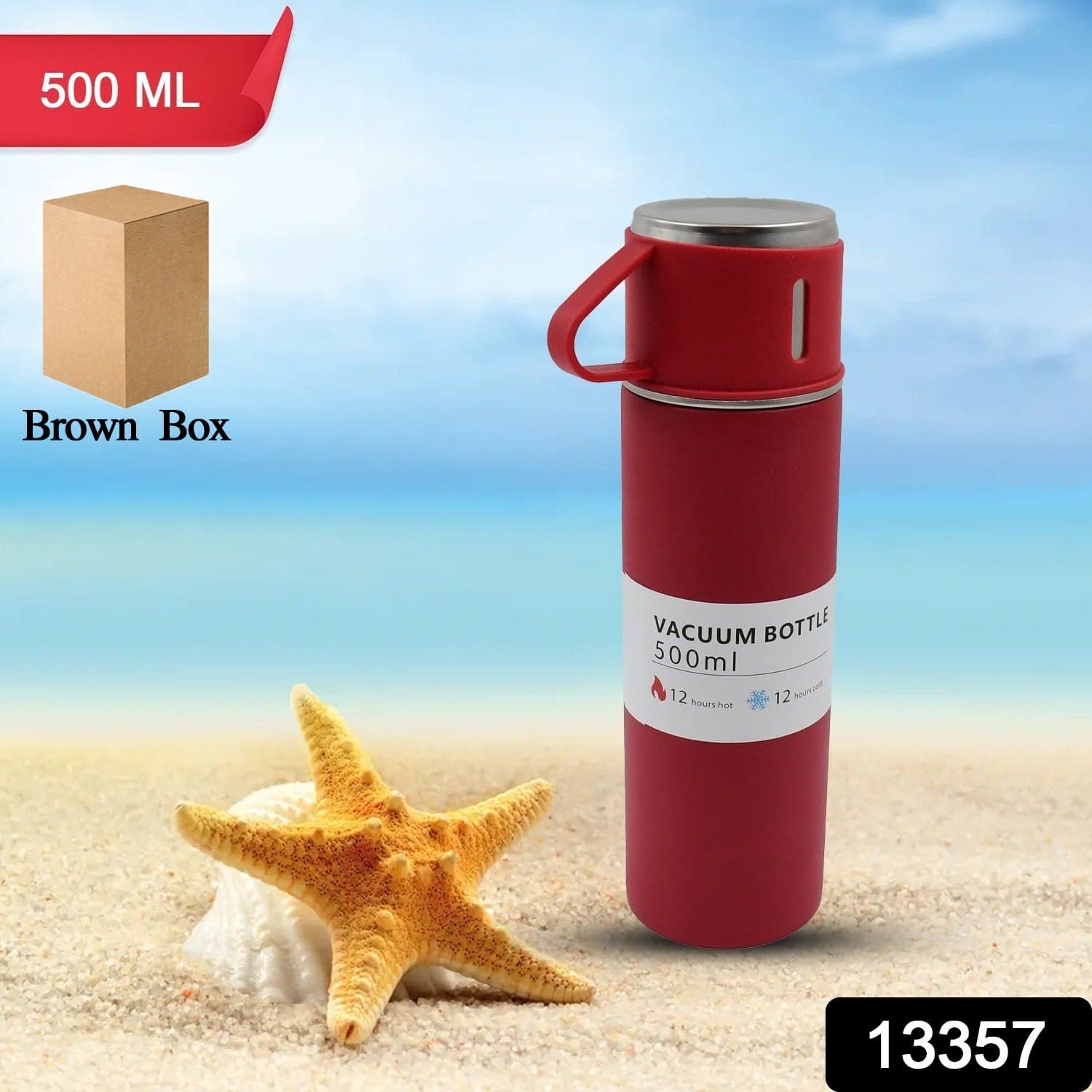 Stainless Steel Vacuum Insulated Water Bottle With Coffee / Tea Mug (500 ML) thumbnail 2
