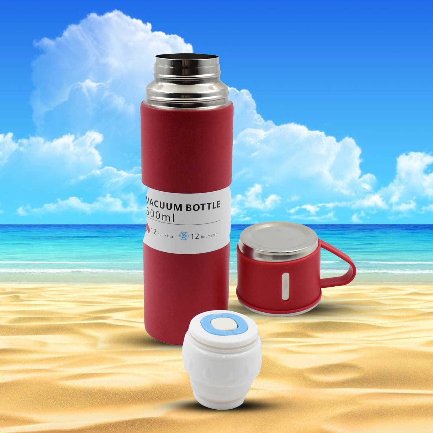 Stainless Steel Vacuum Insulated Water Bottle With Coffee / Tea Mug (500 ML) thumbnail 7