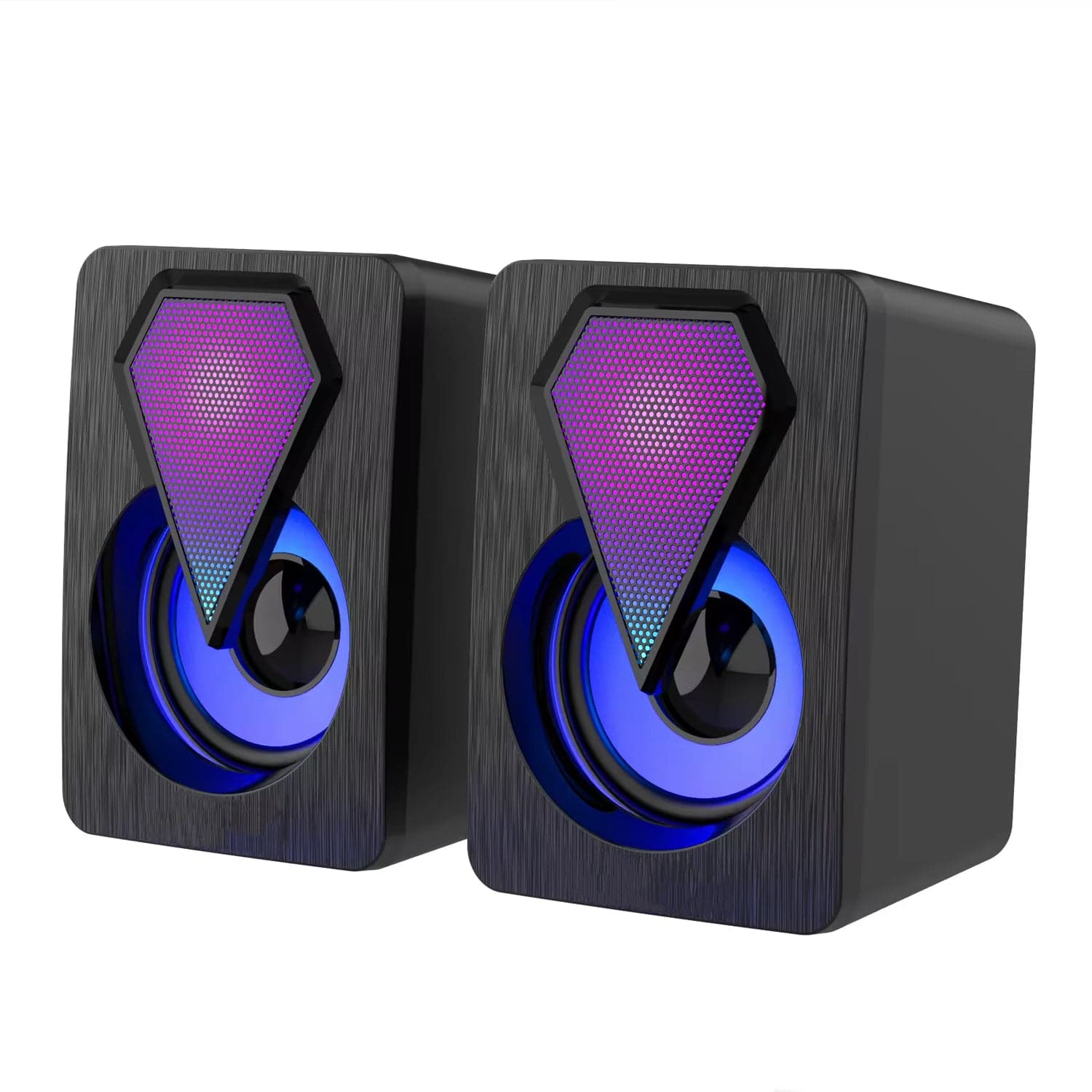 RGB Desktop Speakers, Plug, and Play USB Powered Speaker (2 Pc Set) thumbnail 3