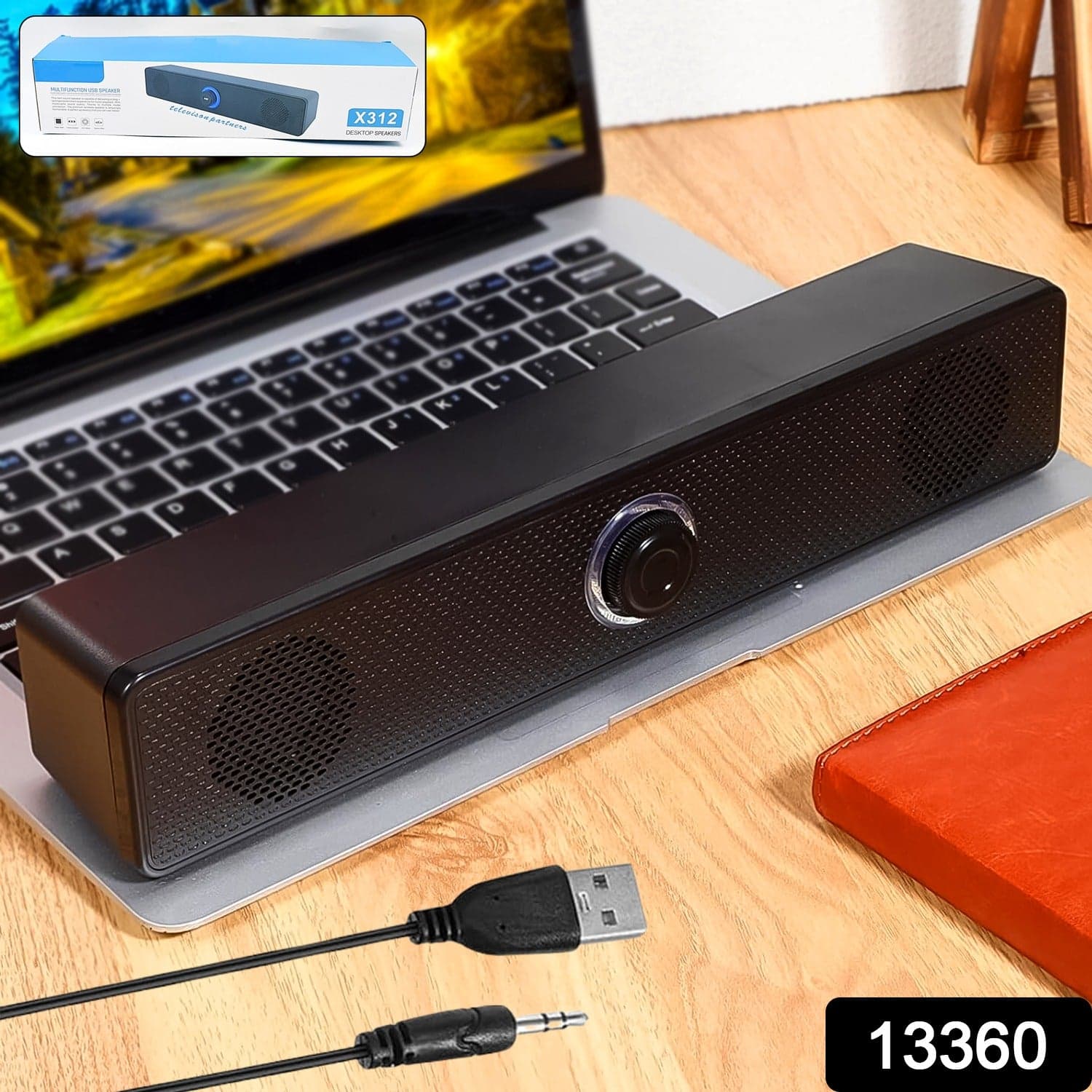 Desktop, Computer Speaker, Wired Plug and Play USB Powered Speaker (1 Pc) thumbnail 2