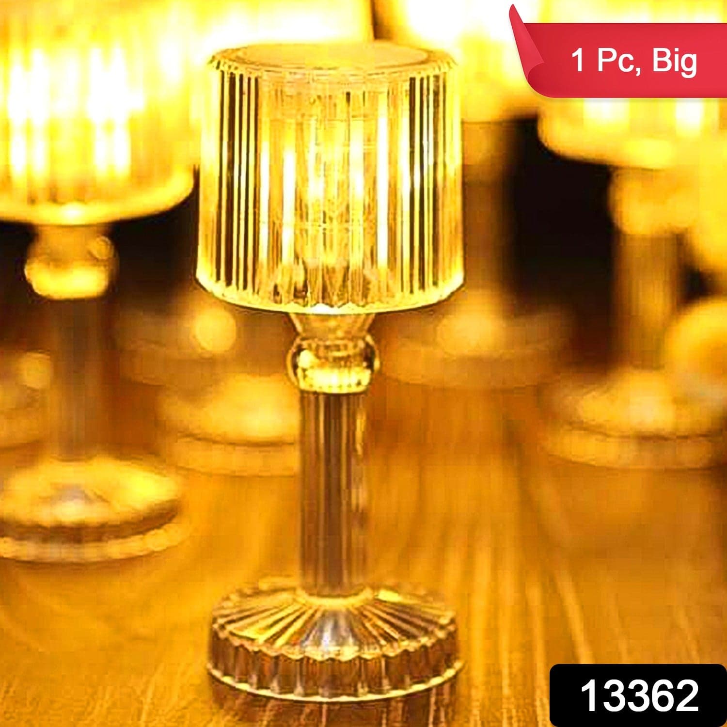 Big Acrylic LED Desk Lamps Table Lamp Portable Crystal, Diwali (1 Pc / Big) thumbnail 2