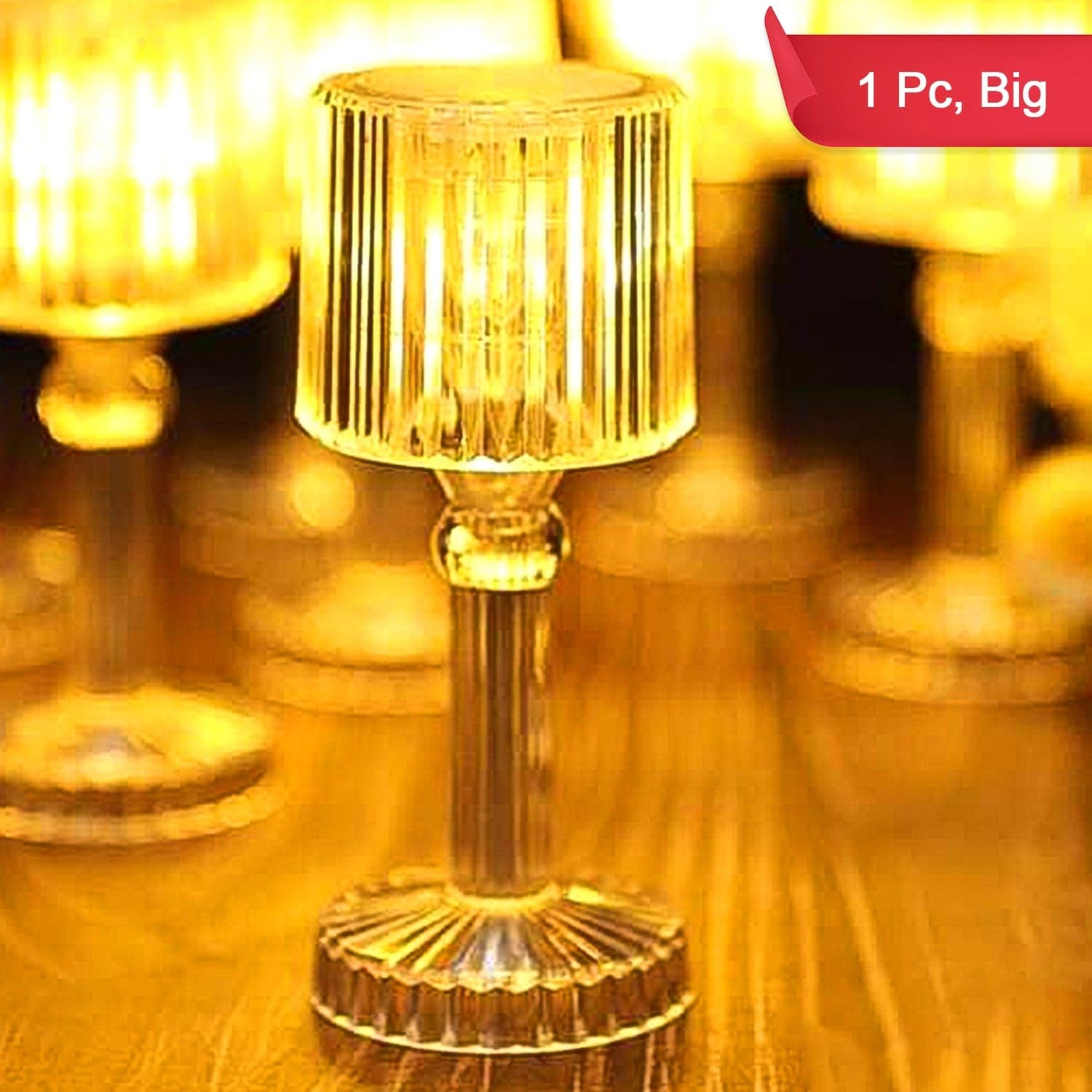 Big Acrylic LED Desk Lamps Table Lamp Portable Crystal, Diwali (1 Pc / Big) thumbnail 3