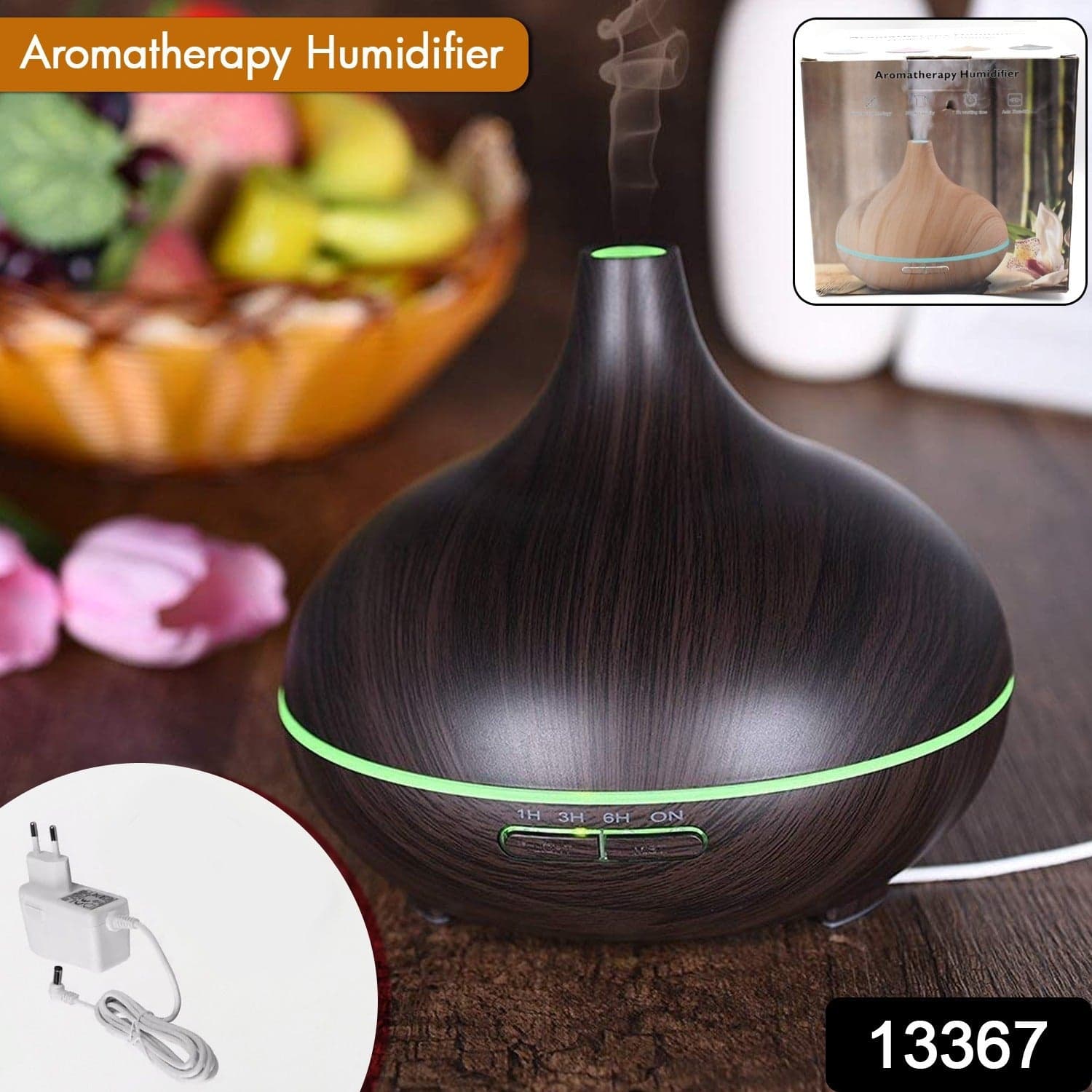 Aromatherapy Humidifier with 7 Colourful LED Light Change (500 ML Capacity / Without Remote) thumbnail 2