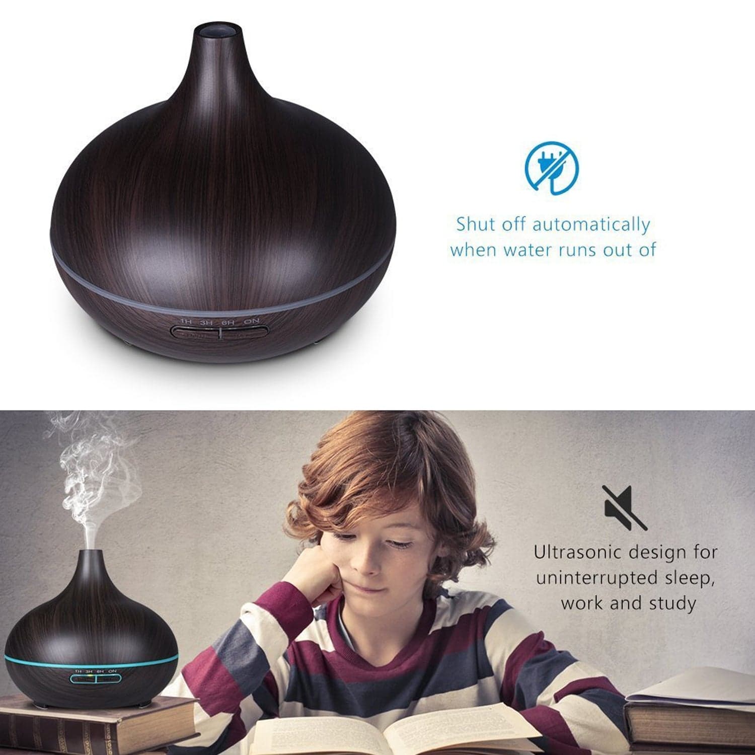 Aromatherapy Humidifier with 7 Colourful LED Light Change (500 ML Capacity / Without Remote) thumbnail 6