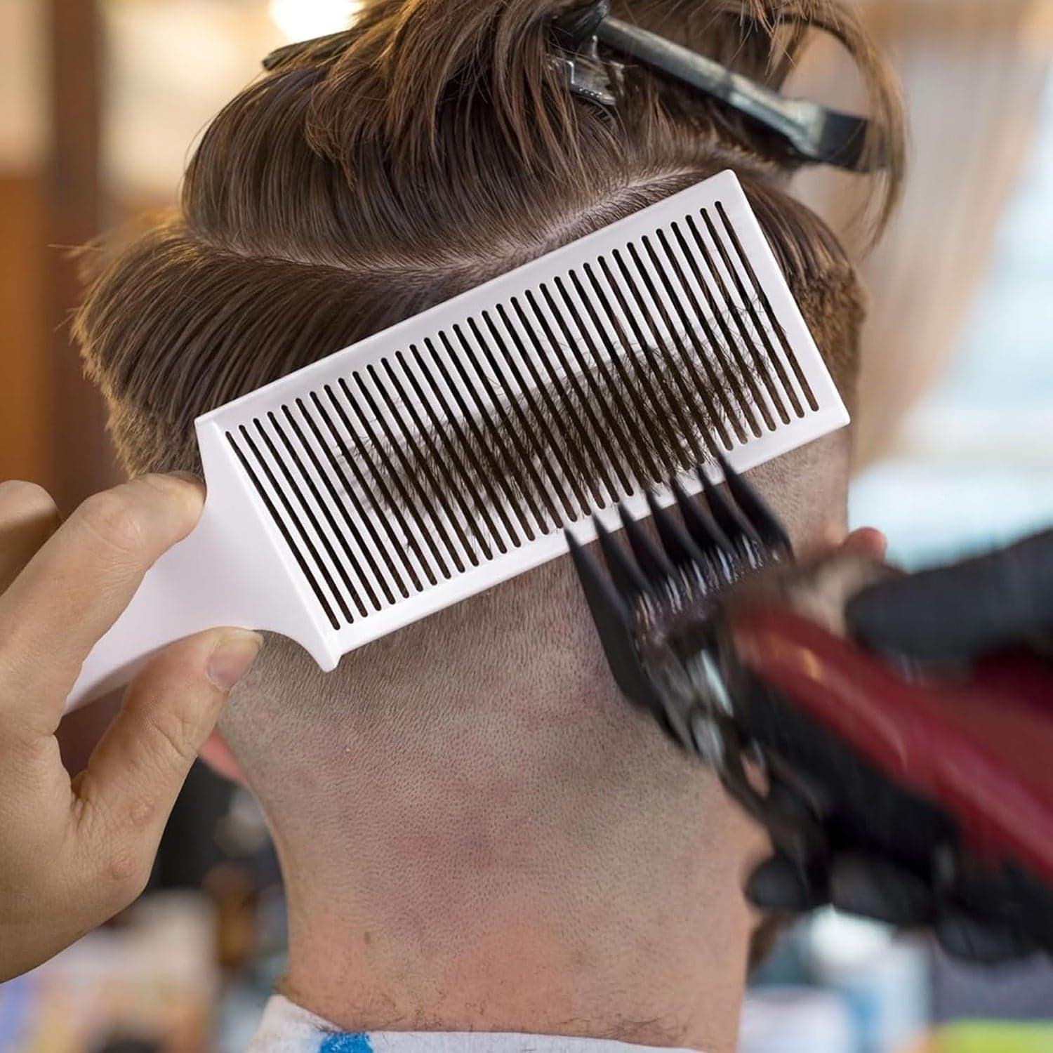 Ergonomic Flat Top Fading Clipper Comb Hair Care Styling | Brushes & Combs (1 Pc) thumbnail 3