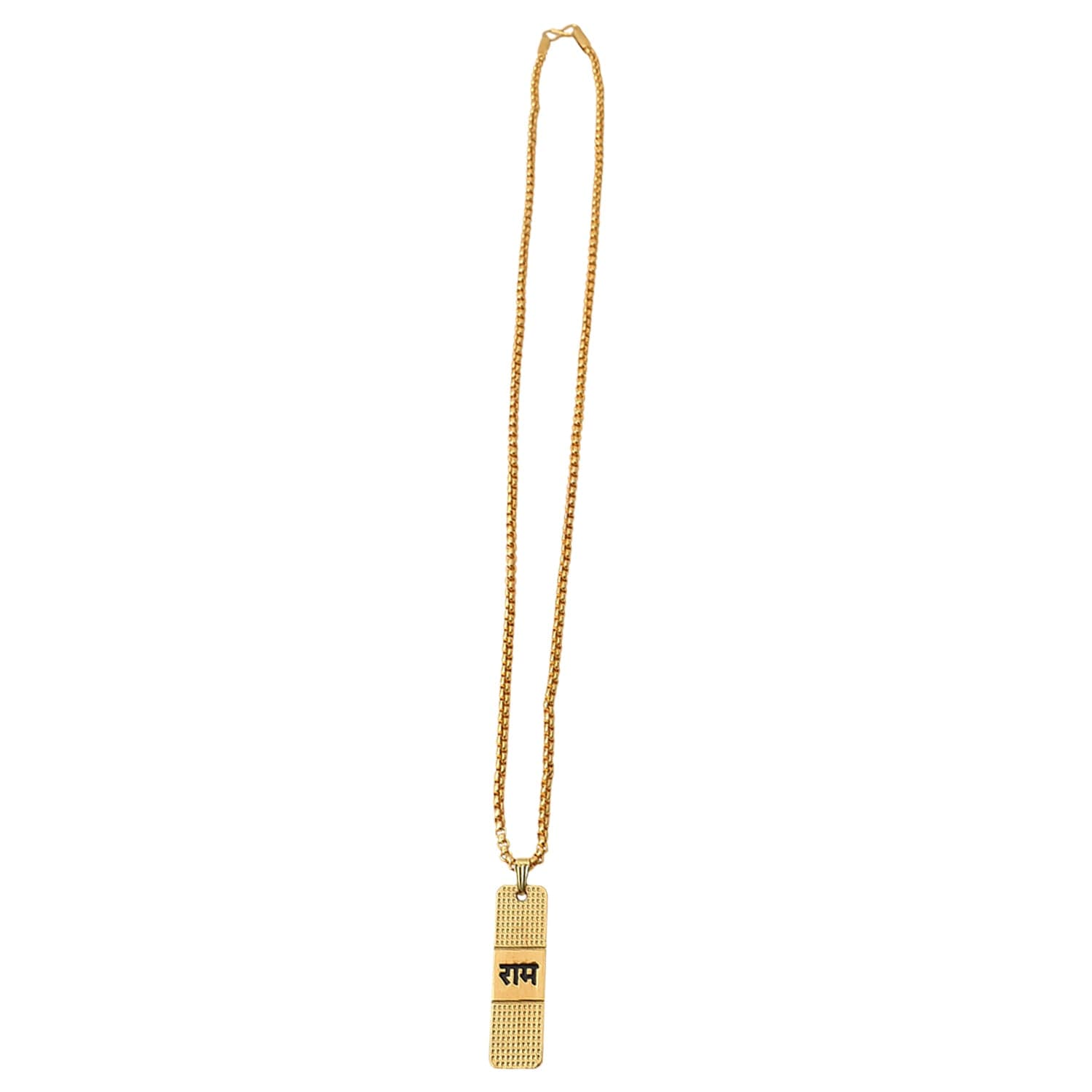 Golden Ram Naam Locket With Chain (1 Pc) thumbnail 5