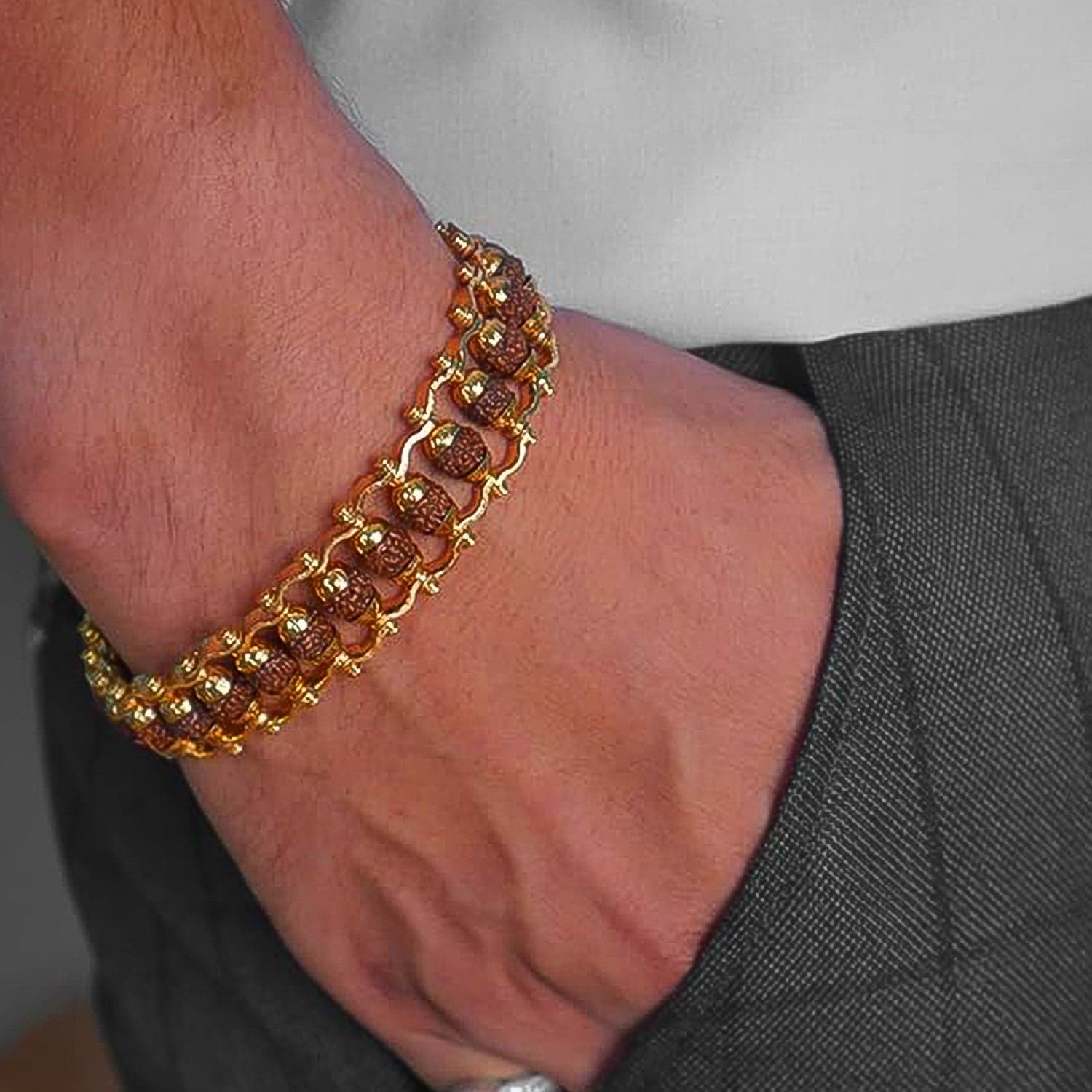 Golden Modern Rudraksha Bracelet (1 Pc) thumbnail 3