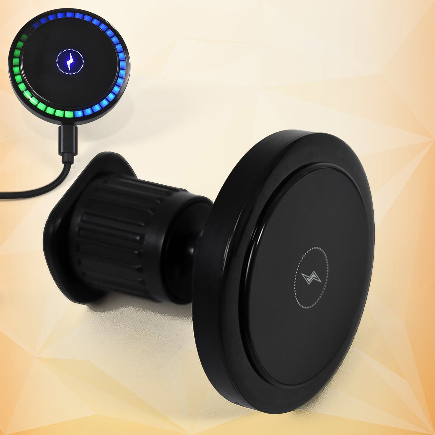 Magnetic Phone Mount Wireless Charger | Music Reactive Lights (1 Set) thumbnail 1