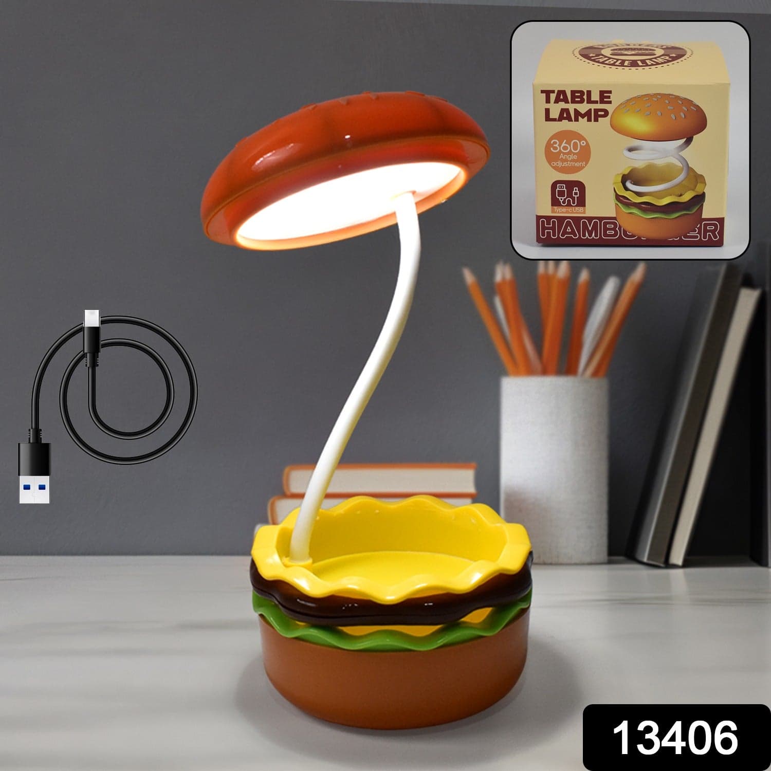Burger Delight: Folding LED Night Lamp (1 Pc) thumbnail 2