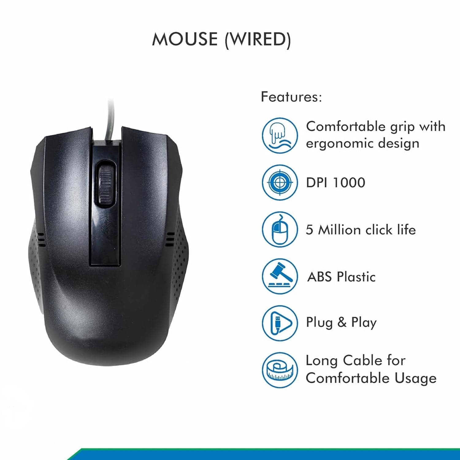 Computer / Laptop Wired Optical Mouse (1 Pc) thumbnail 6