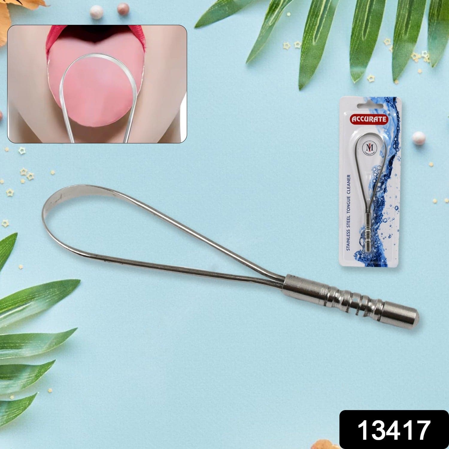 Steel Tongue Cleaner, Tongue Scraper (1 Pc) thumbnail 2