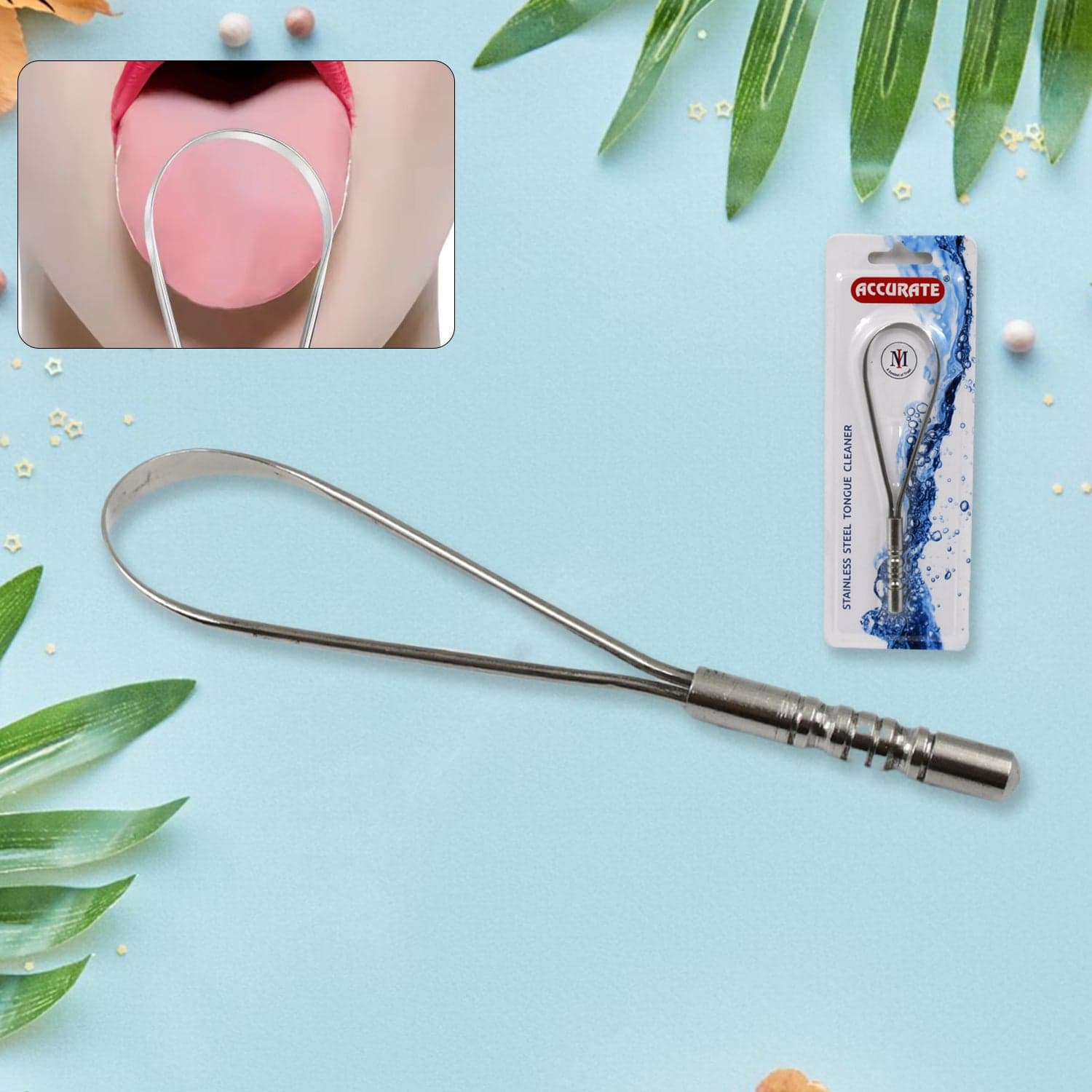 Steel Tongue Cleaner, Tongue Scraper (1 Pc) thumbnail 3