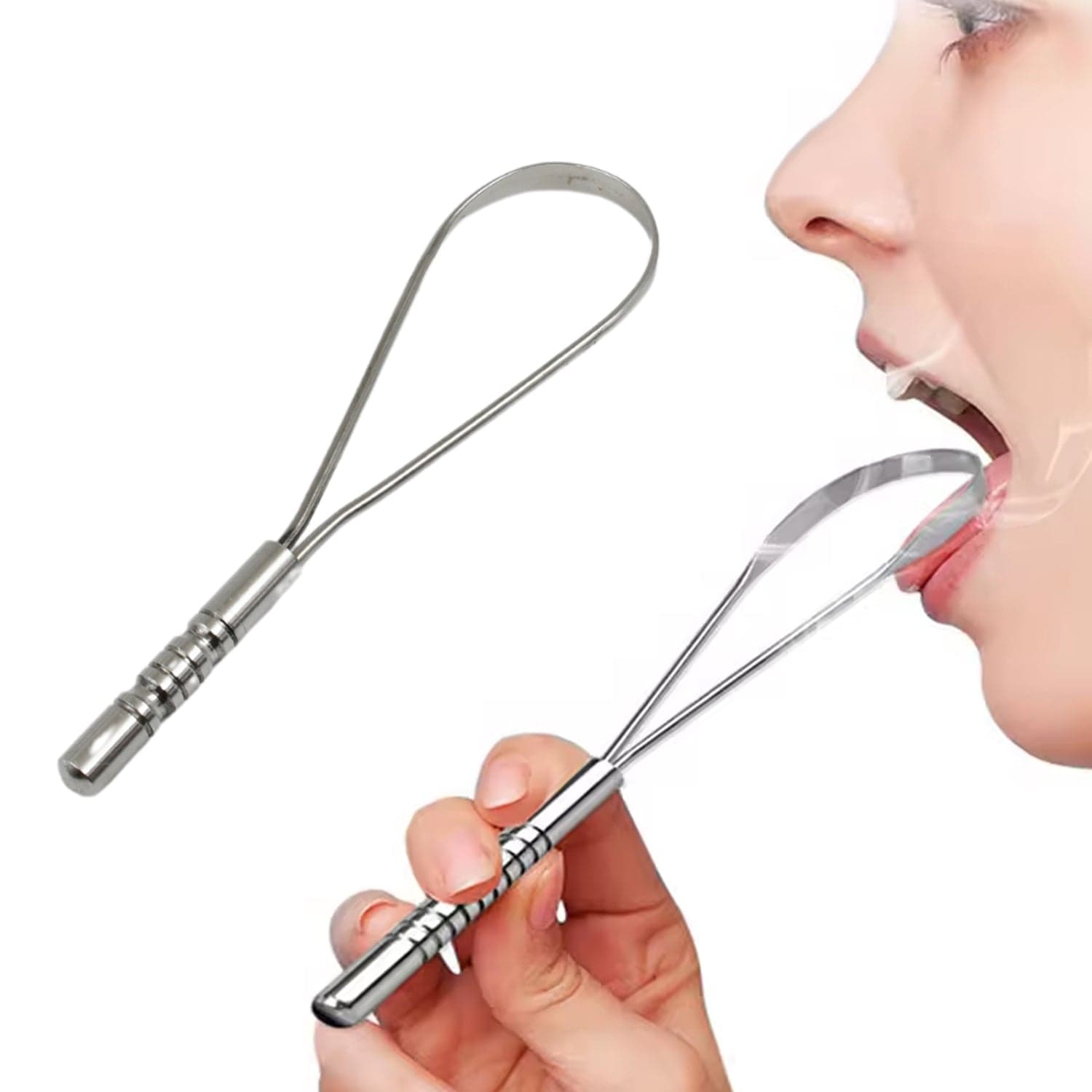 Steel Tongue Cleaner, Tongue Scraper (1 Pc) thumbnail 4