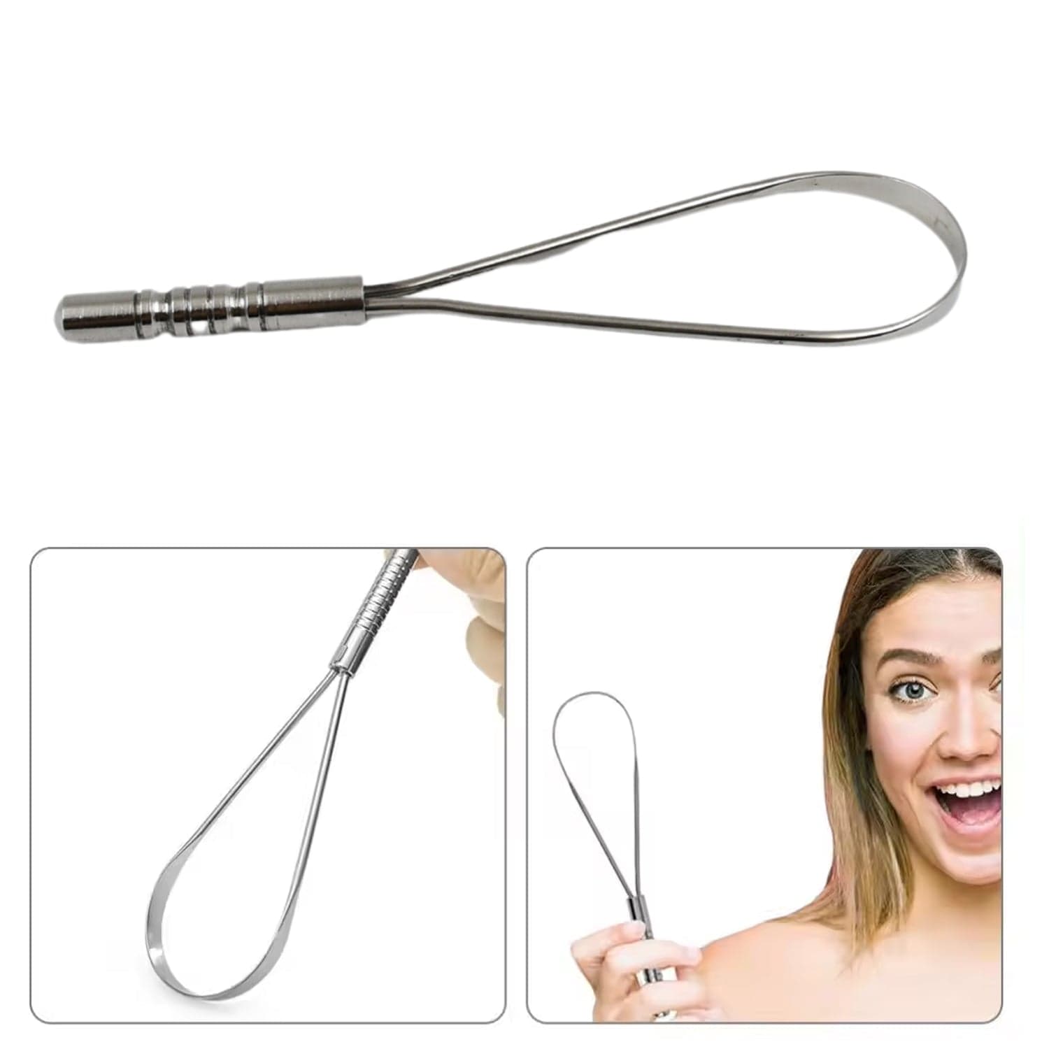 Steel Tongue Cleaner, Tongue Scraper (1 Pc) thumbnail 7