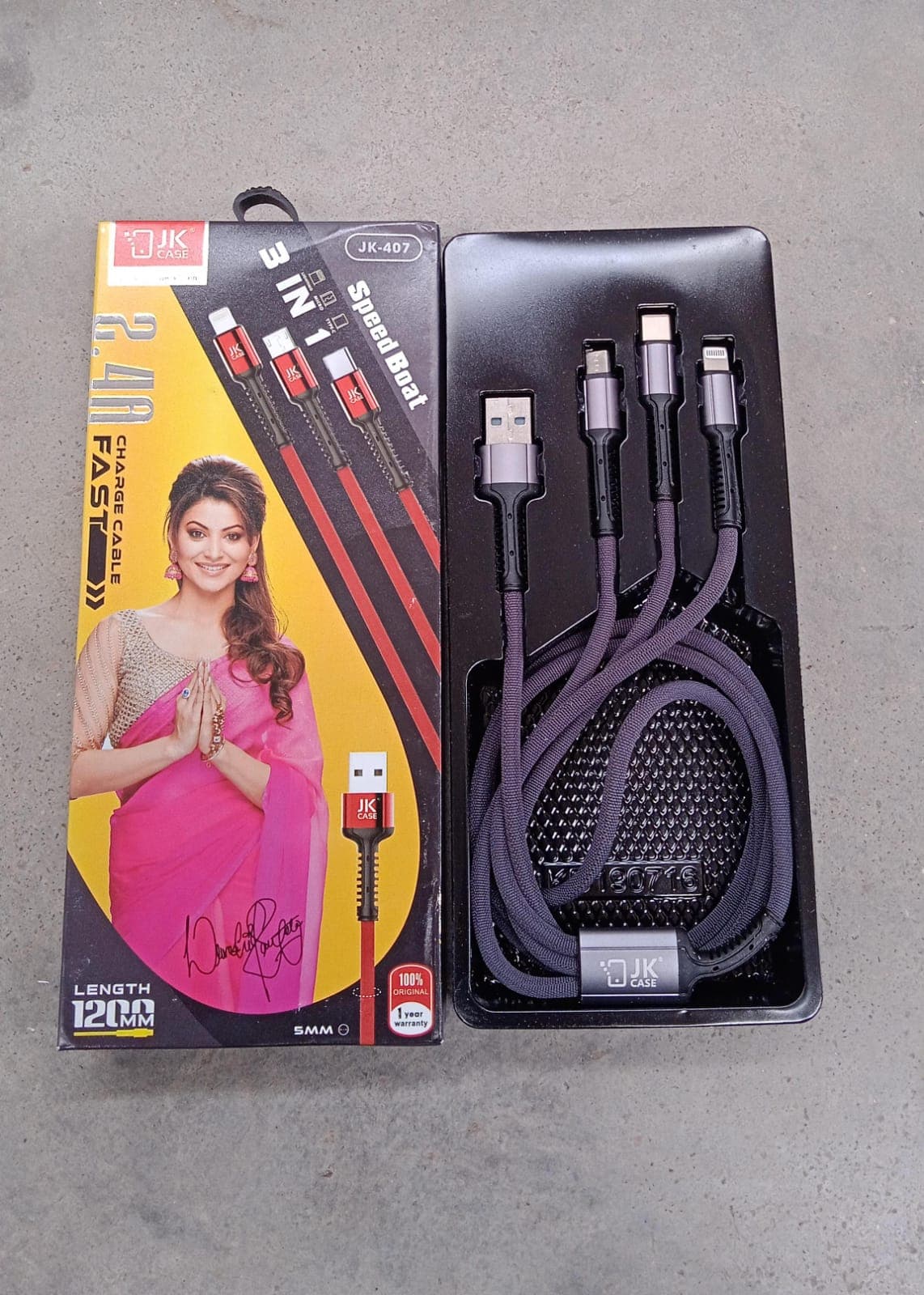 JK 3 in 1 Multi Super Fast Charging Cable (1 Pc / 1200 MM) thumbnail 7