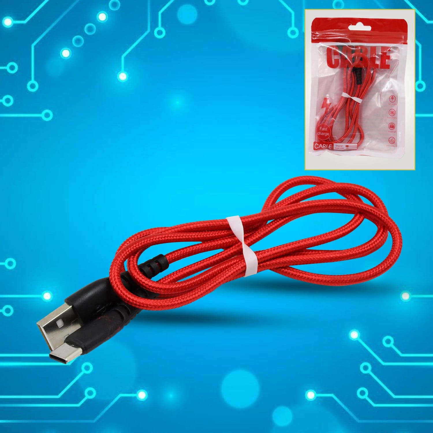 Type C data cable Fast Charging, Data Transfer Cable (97 cm / 1 Pc) thumbnail 1