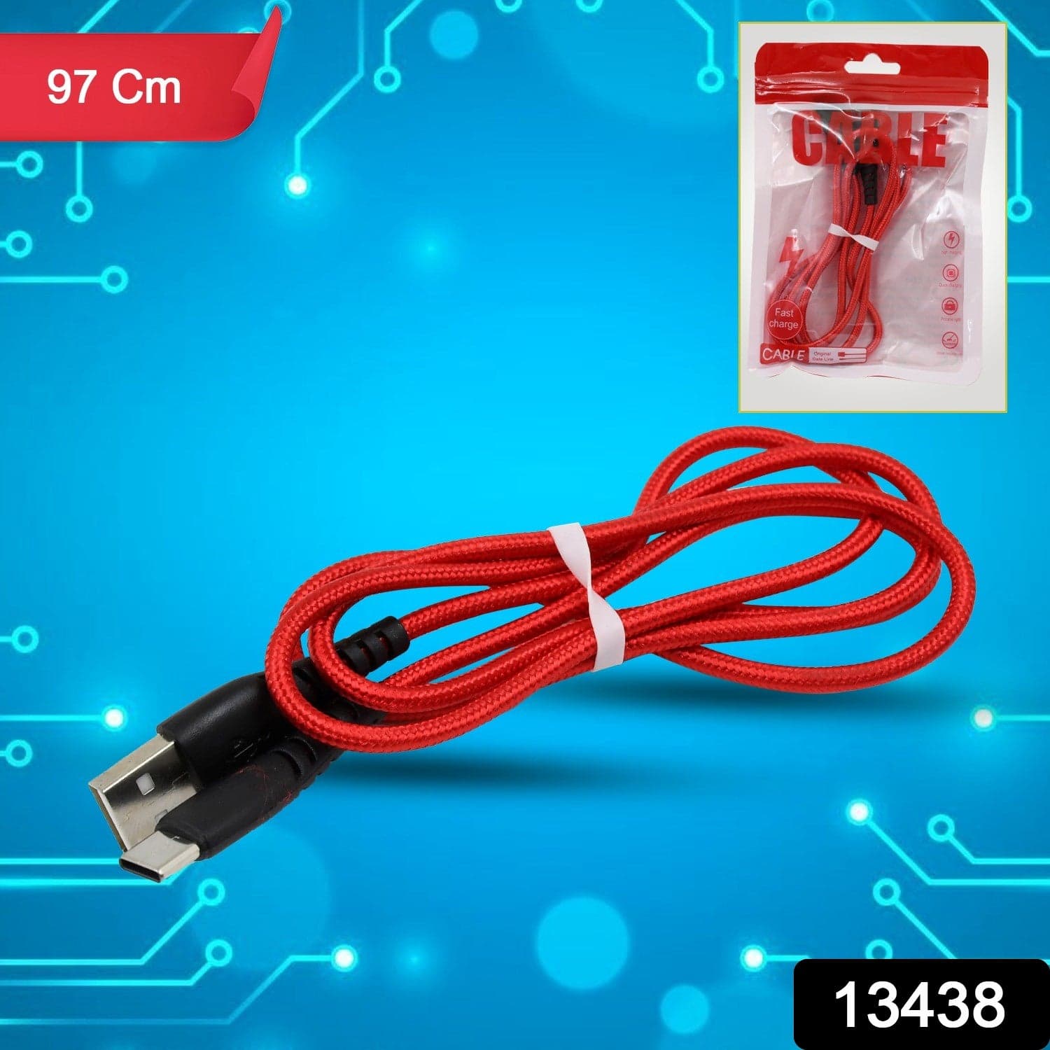 Type C data cable Fast Charging, Data Transfer Cable (97 cm / 1 Pc) thumbnail 2