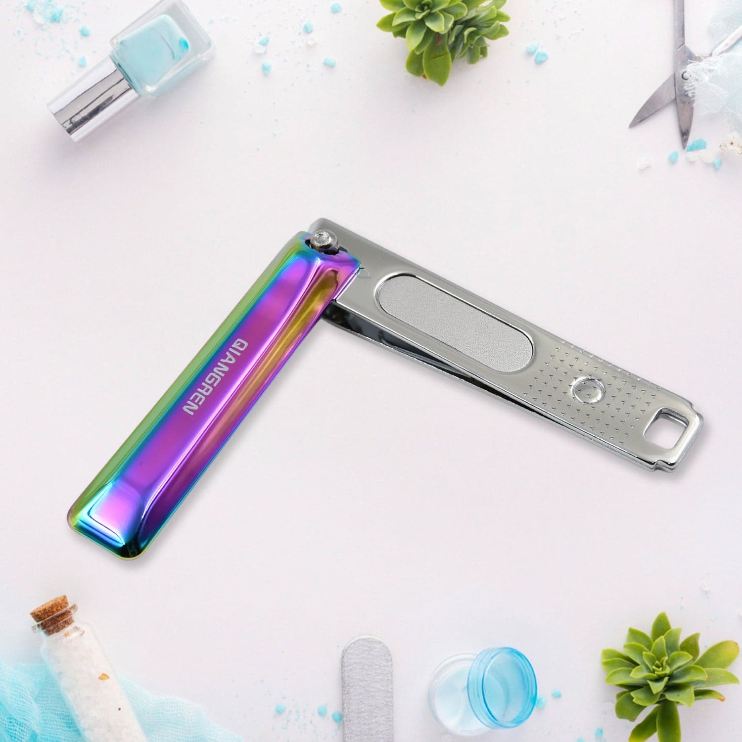 Stainless Steel Folding Portable Large Nail Clippers with Nail File (1 Pc / Mix Design) thumbnail 3