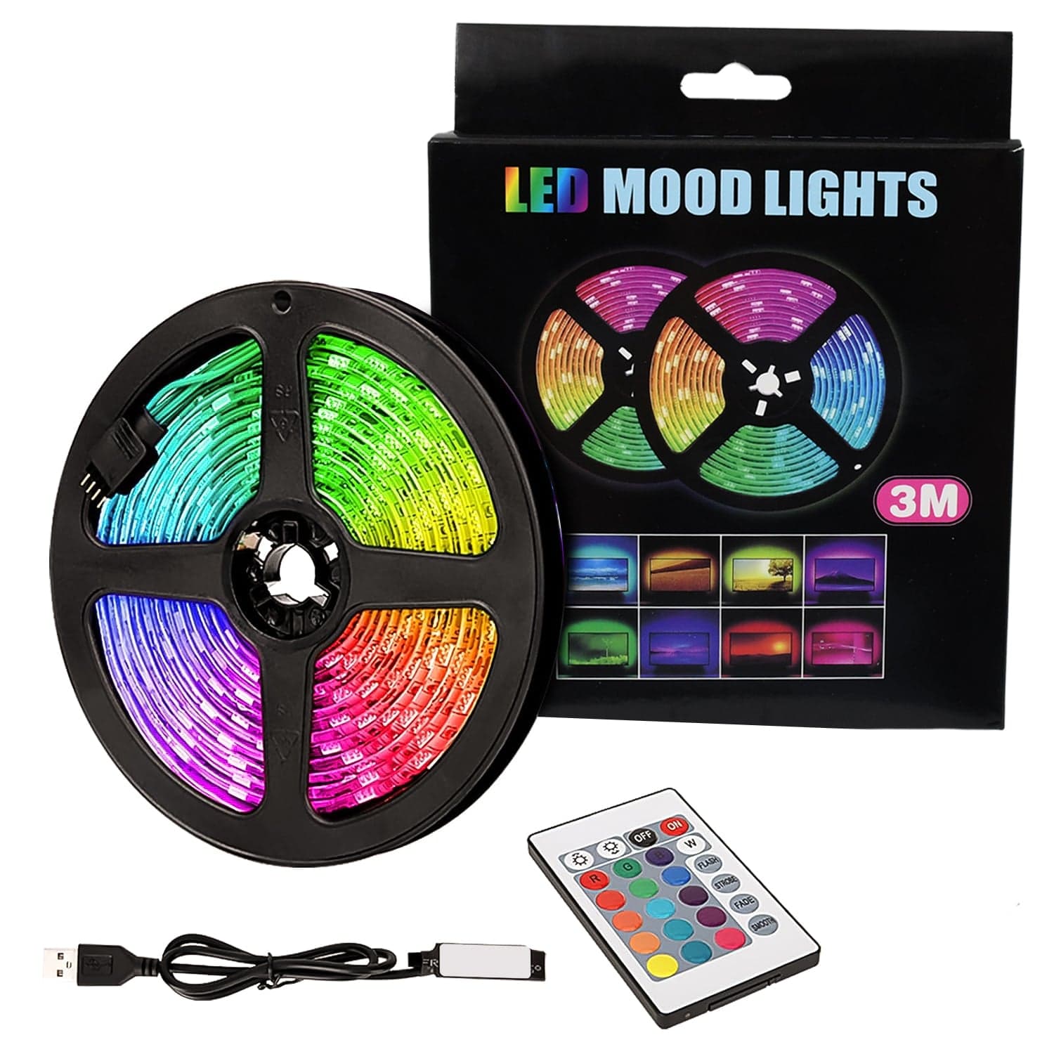 3M RGB LED Strip Lights, LED Mood Lights (1 Set) thumbnail 3