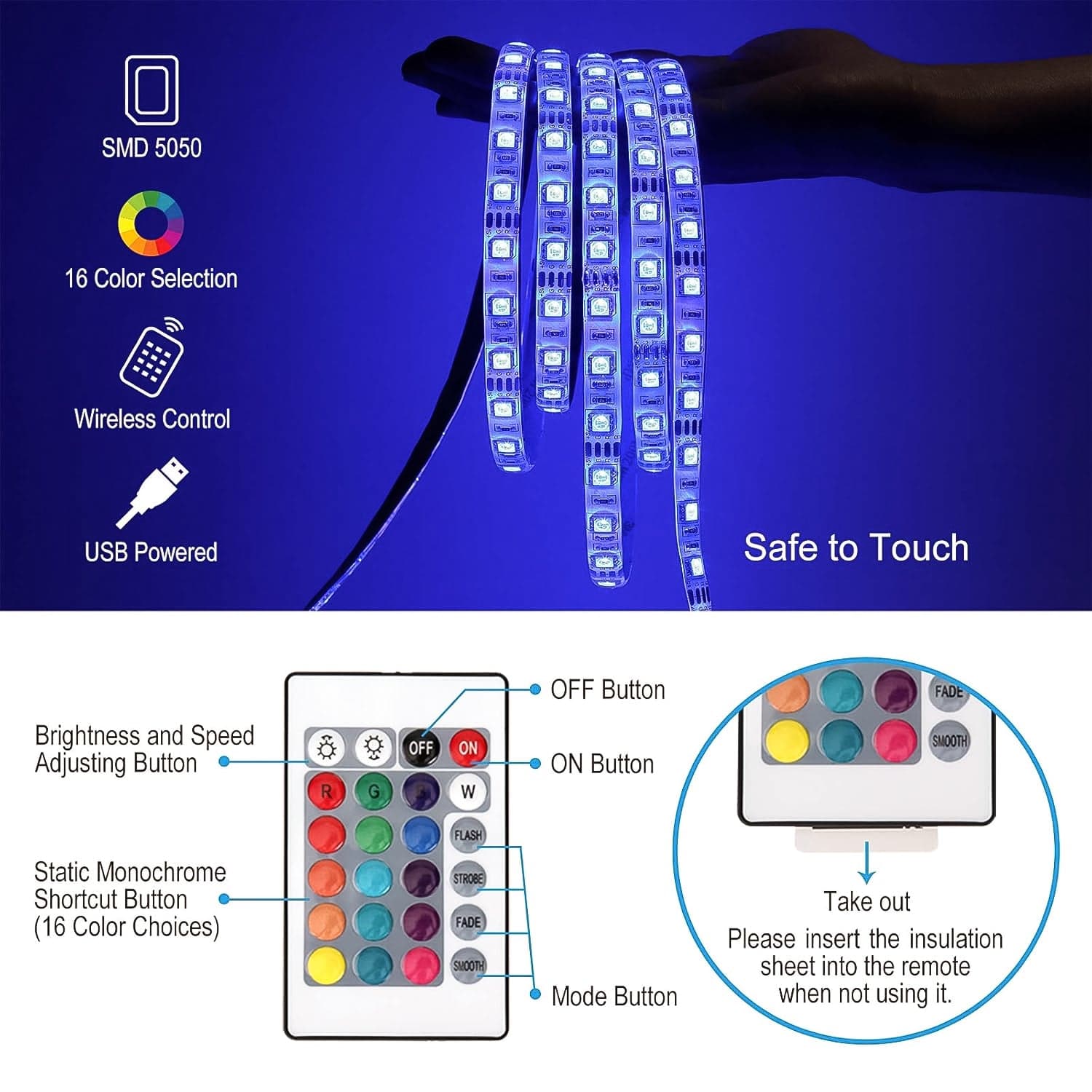 3M RGB LED Strip Lights, LED Mood Lights (1 Set) thumbnail 4