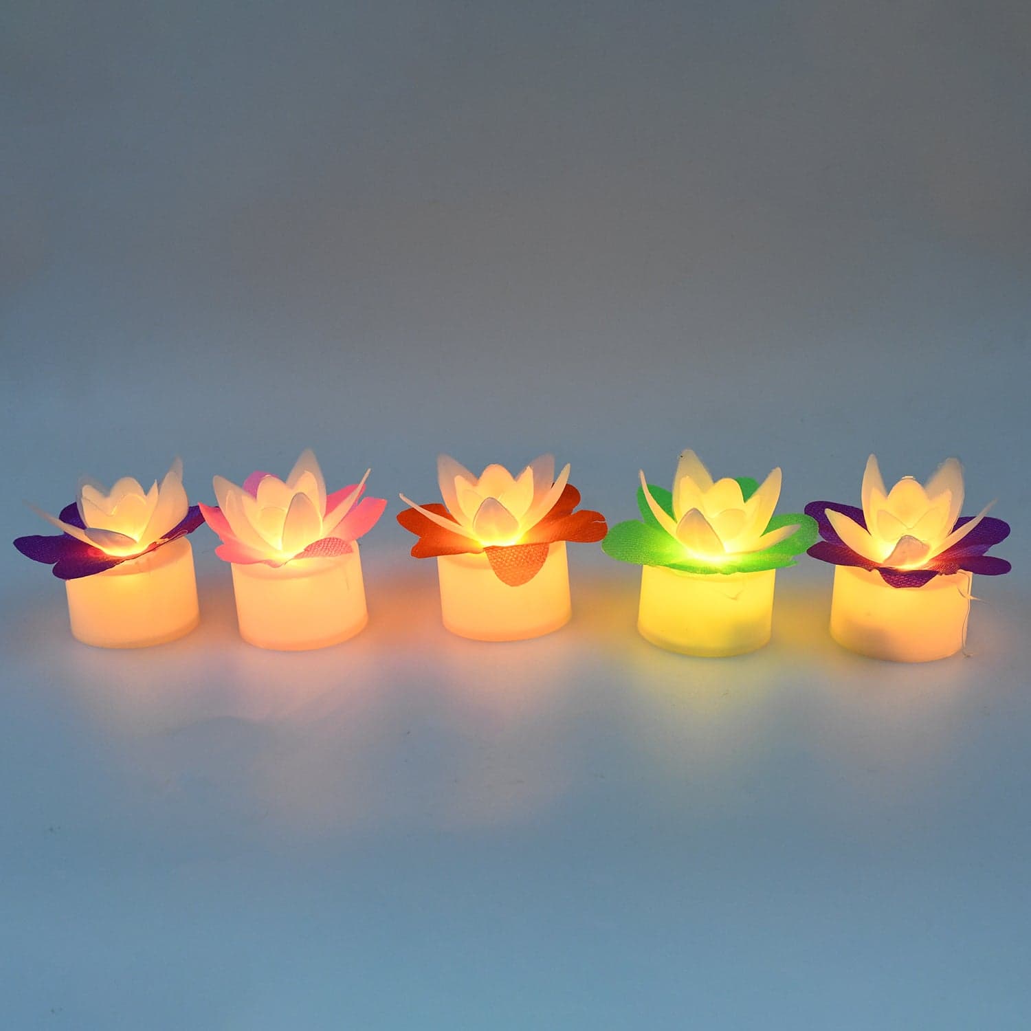 Decoration Candles/Led Diwali Decor Lotus Flower Candle, Diwali (5 Pc) thumbnail 6