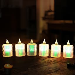 24 Pc Flameless And Smokeless Decorative Melting Candles Led Tea Light Candle Flickering Electronic Candle ID-13467