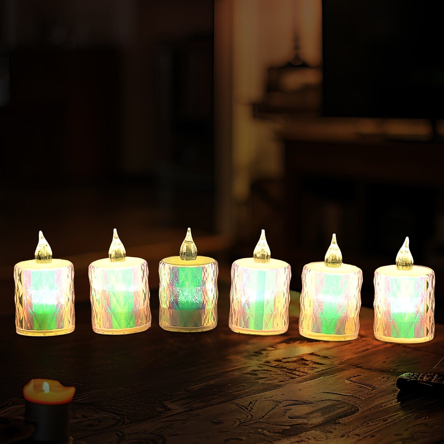 24 Pc Flameless And Smokeless Decorative Melting Candles Led Tea Light Candle Flickering Electronic Candle ID-13467 thumbnail 1