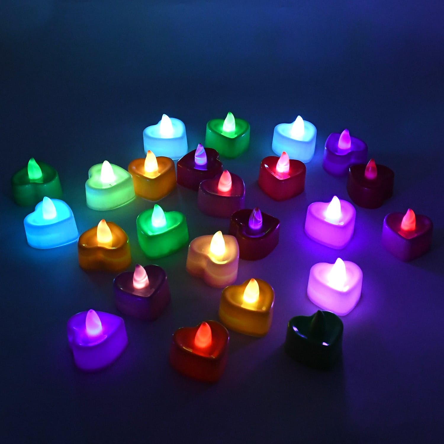 Heart Shape Battery Operated Tea Light Led Candles, For Decoration Use, Diwali (24 Pc Set) thumbnail 3