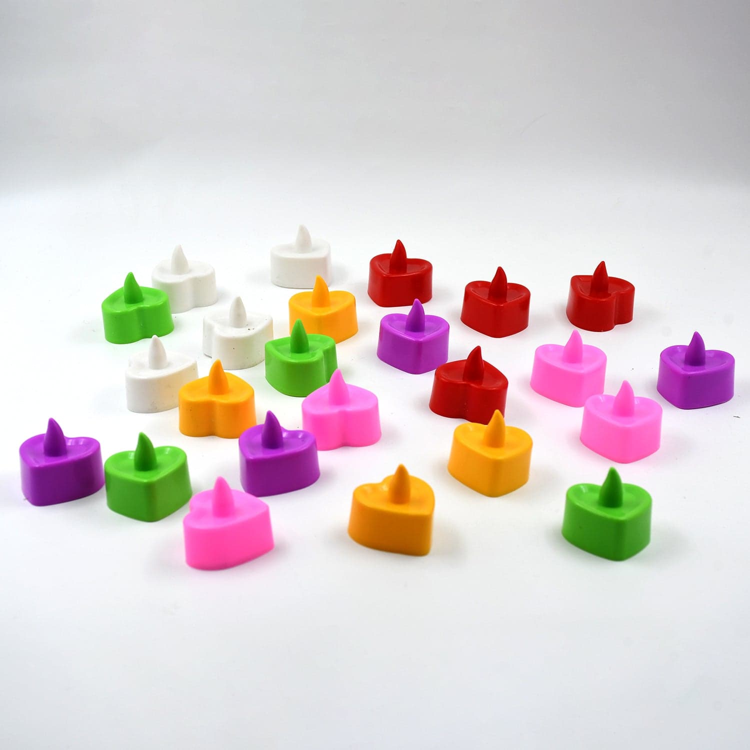 Heart Shape Battery Operated Tea Light Led Candles, For Decoration Use, Diwali (24 Pc Set) thumbnail 4