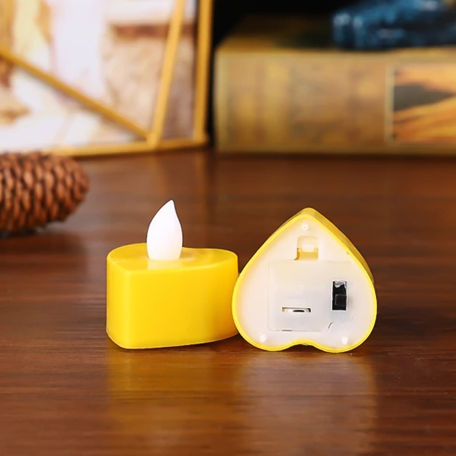 Heart Shape Battery Operated Tea Light Led Candles, For Decoration Use, Diwali (24 Pc Set) thumbnail 7