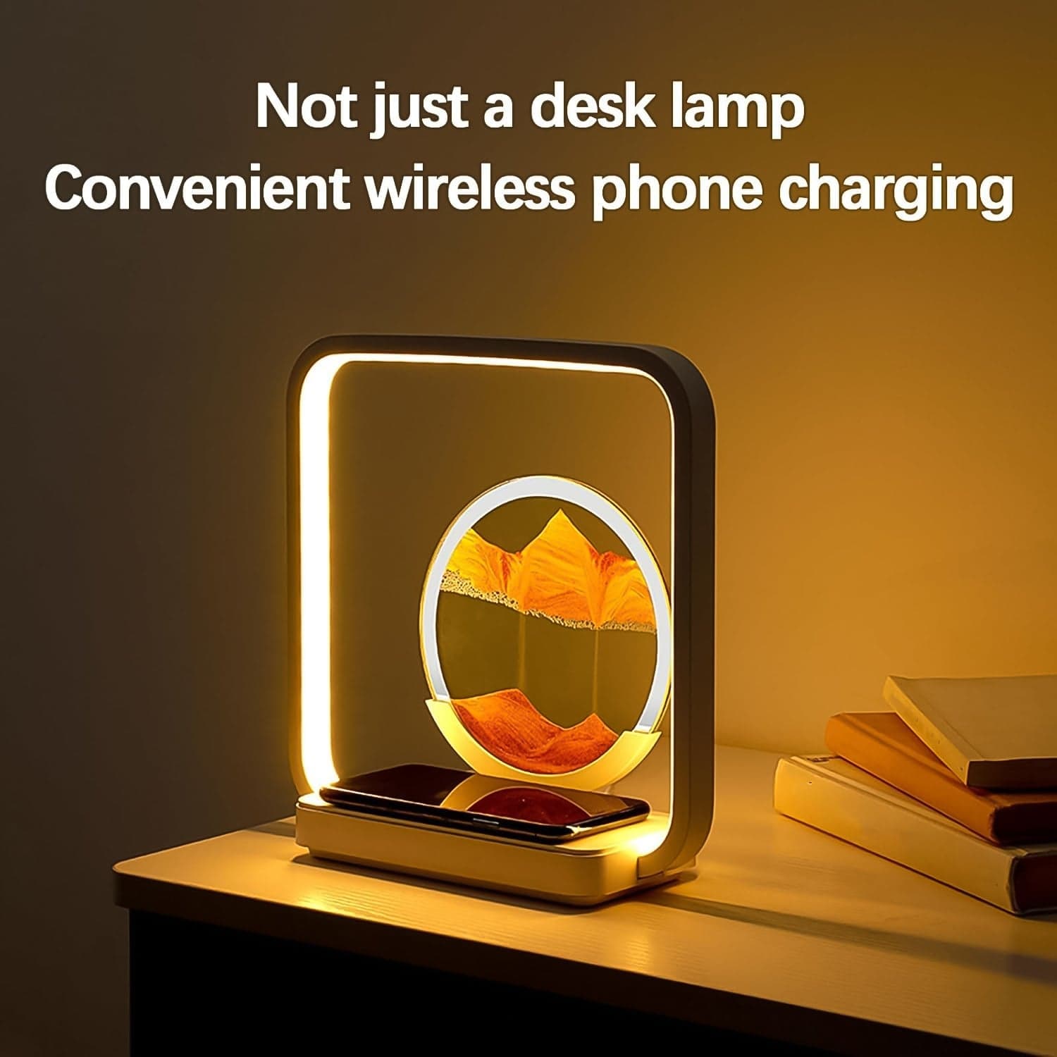 13477 3D Wireless Charging LED Light USB Quicksand Painting Lamp for Bedroom thumbnail 5