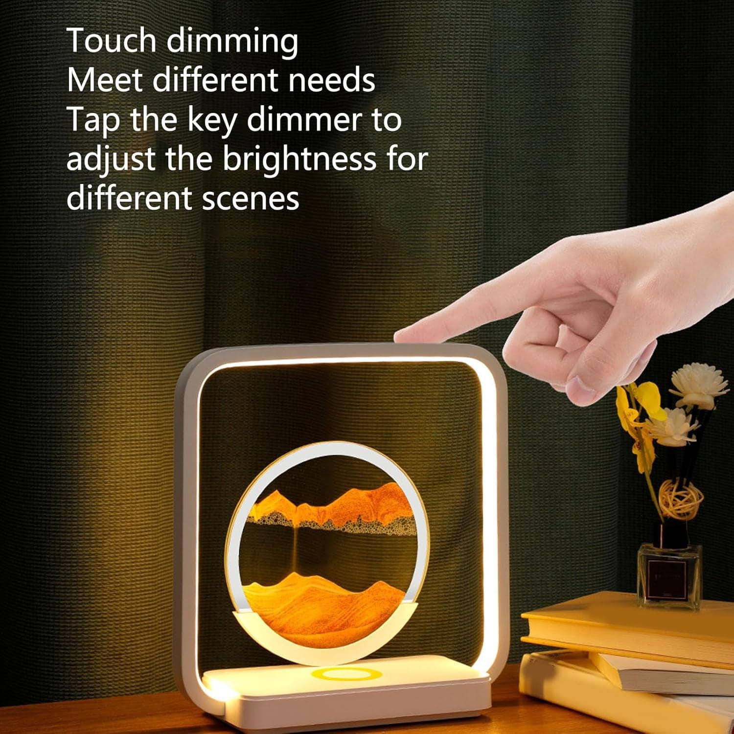 13477 3D Wireless Charging LED Light USB Quicksand Painting Lamp for Bedroom thumbnail 6