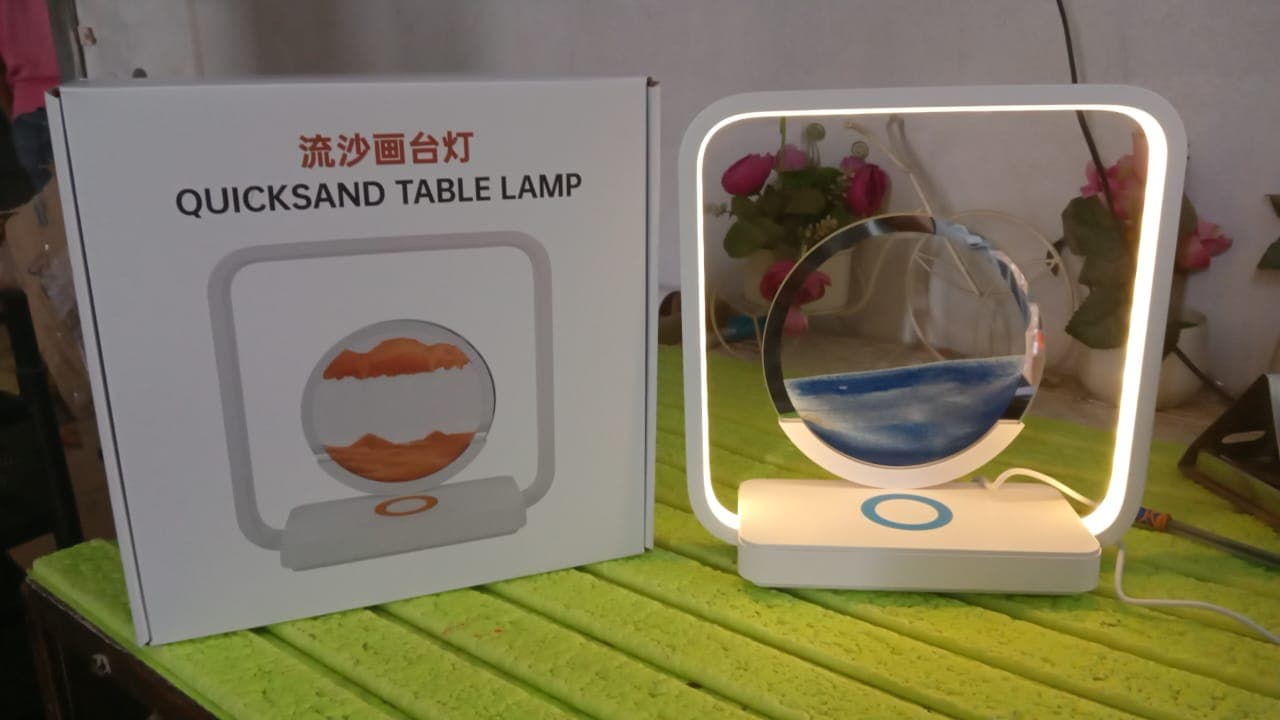 13477 3D Wireless Charging LED Light USB Quicksand Painting Lamp for Bedroom thumbnail 7