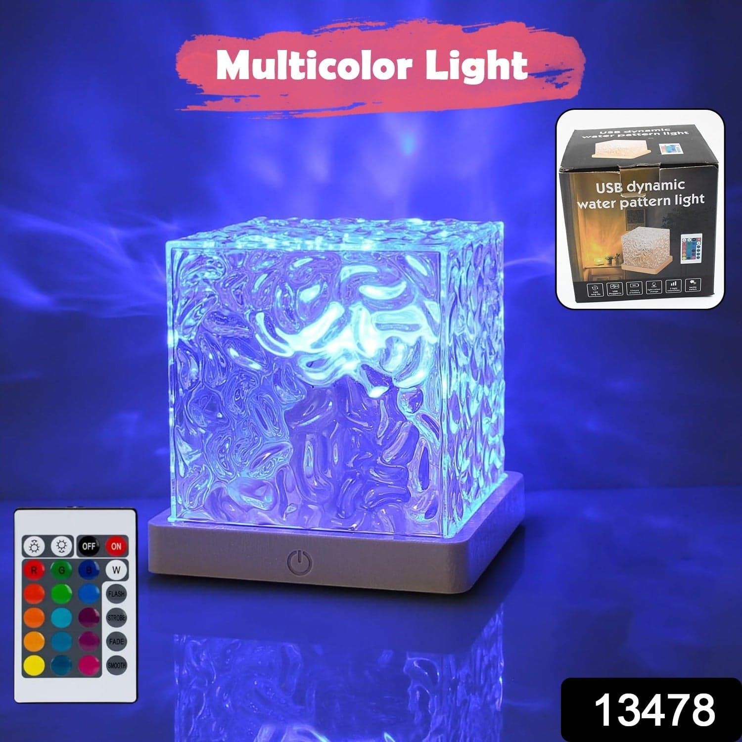 Ocean Wave Projector Lamp, 3D Water Wave Led Night Light, Water Ripple Night Lamp With Remote thumbnail 2