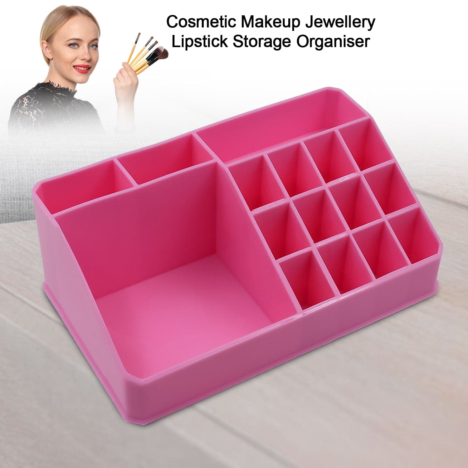 Makeup Organiser Cosmetic Makeup Lipstick Storage Box with Drawer Plastic Case Holder Skin Care Products (1 Pc) thumbnail 1