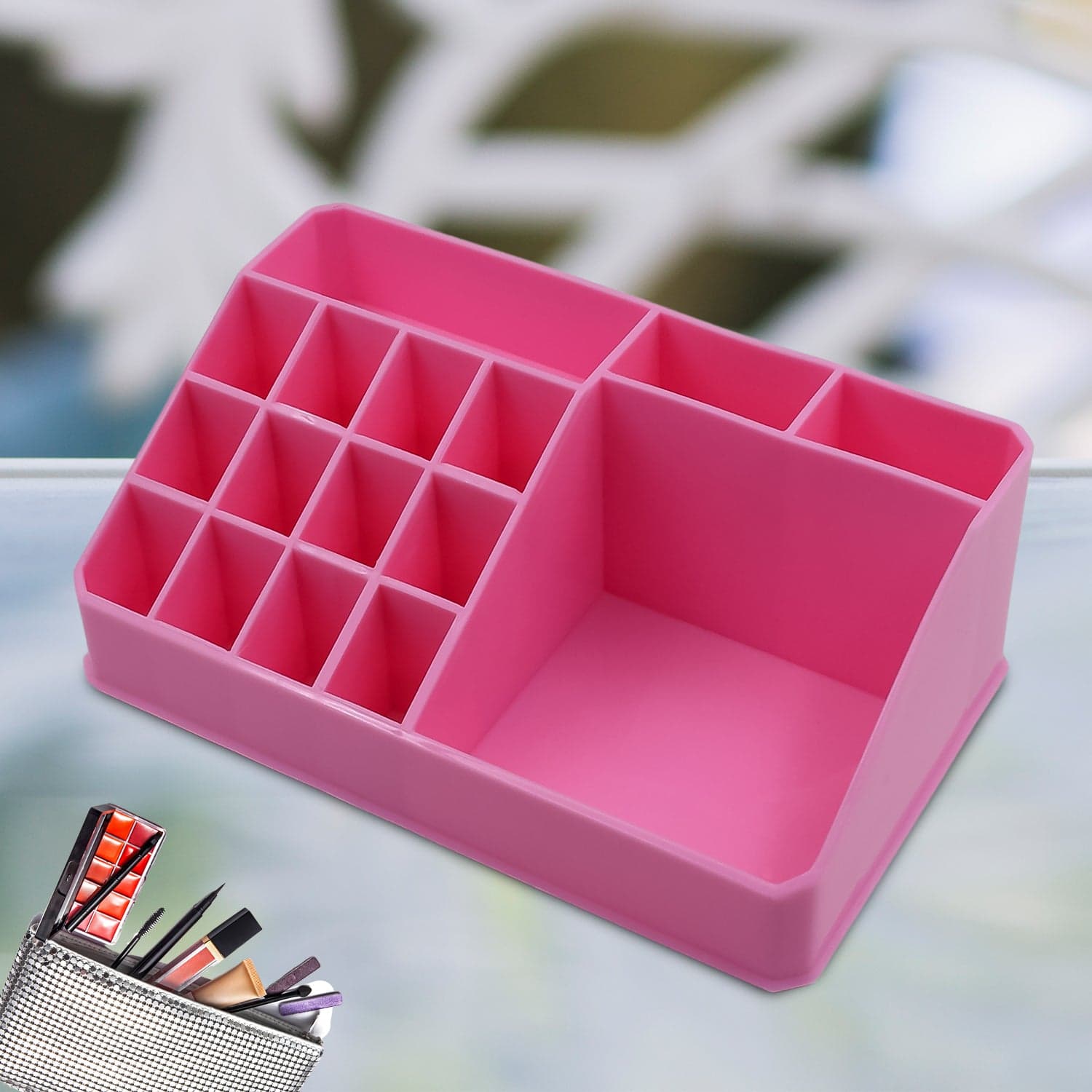 Makeup Organiser Cosmetic Makeup Lipstick Storage Box with Drawer Plastic Case Holder Skin Care Products (1 Pc) thumbnail 5