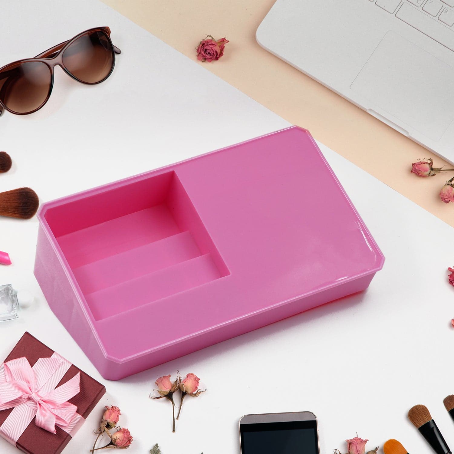 Makeup Organiser Cosmetic Makeup Lipstick Storage Box with Drawer Plastic Case Holder Skin Care Products (1 Pc) thumbnail 6
